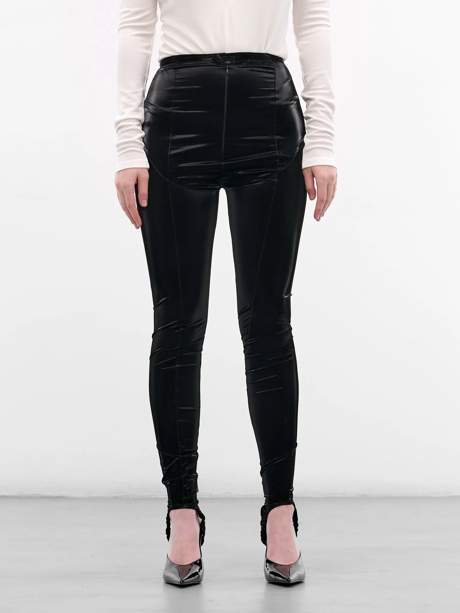 Black Glossy Vinyl Leggings (COM3PA0526851-BLACK) sold by lorenzo