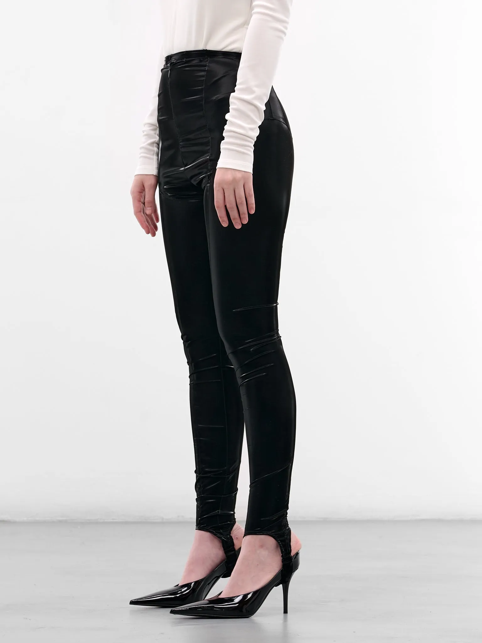 Black Glossy Vinyl Leggings (COM3PA0526851-BLACK) sold by lorenzo product image thumbnail 2