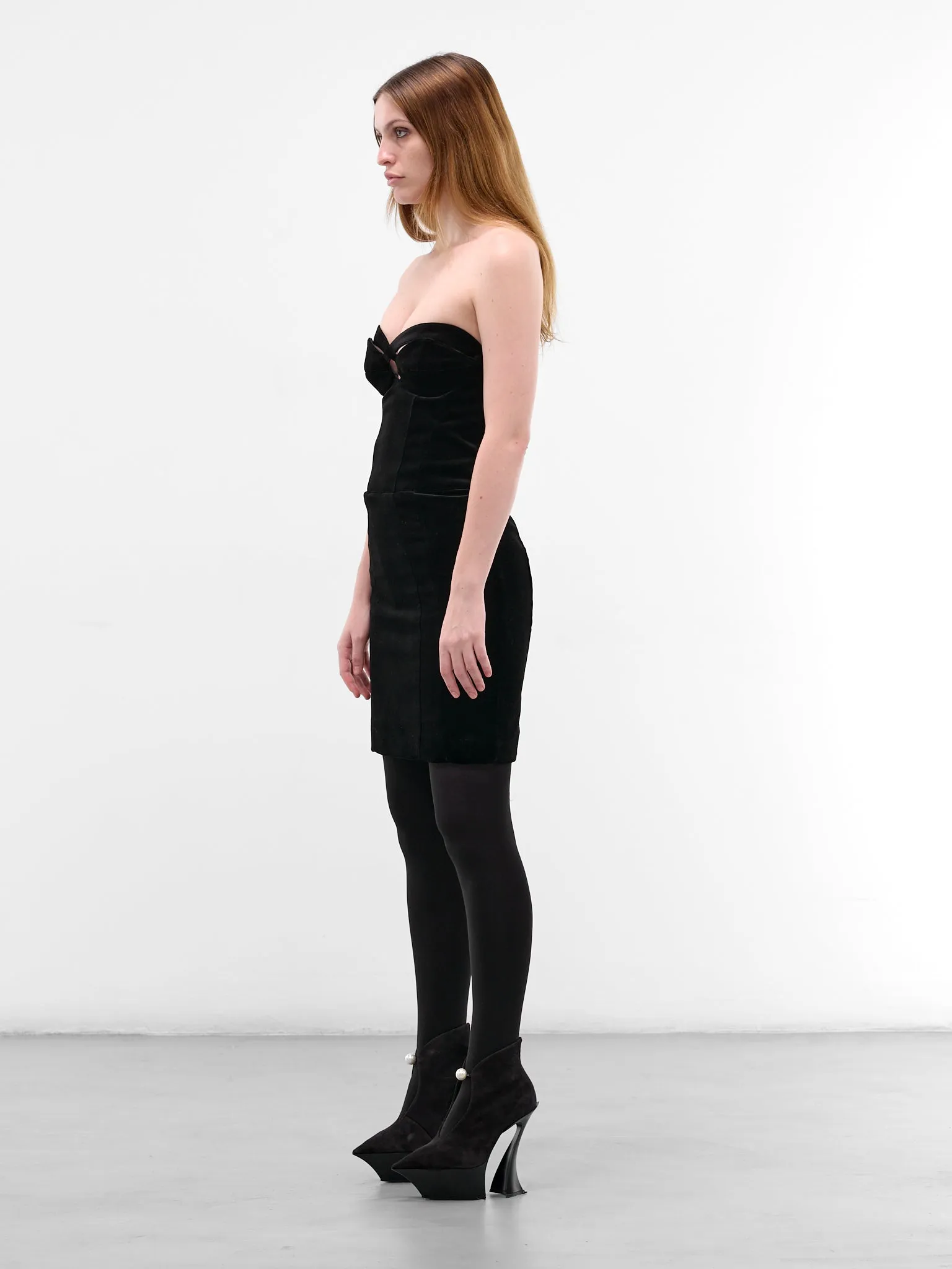 Black Cut-Out Sweetheart Mini Dress (COM1RO17962020F-BLACK) sold by lorenzo product image thumbnail 2