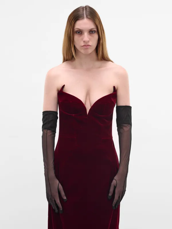 Black Sheer Mesh Long Gloves (25F10GA0009572-BLACK) sold by lorenzo