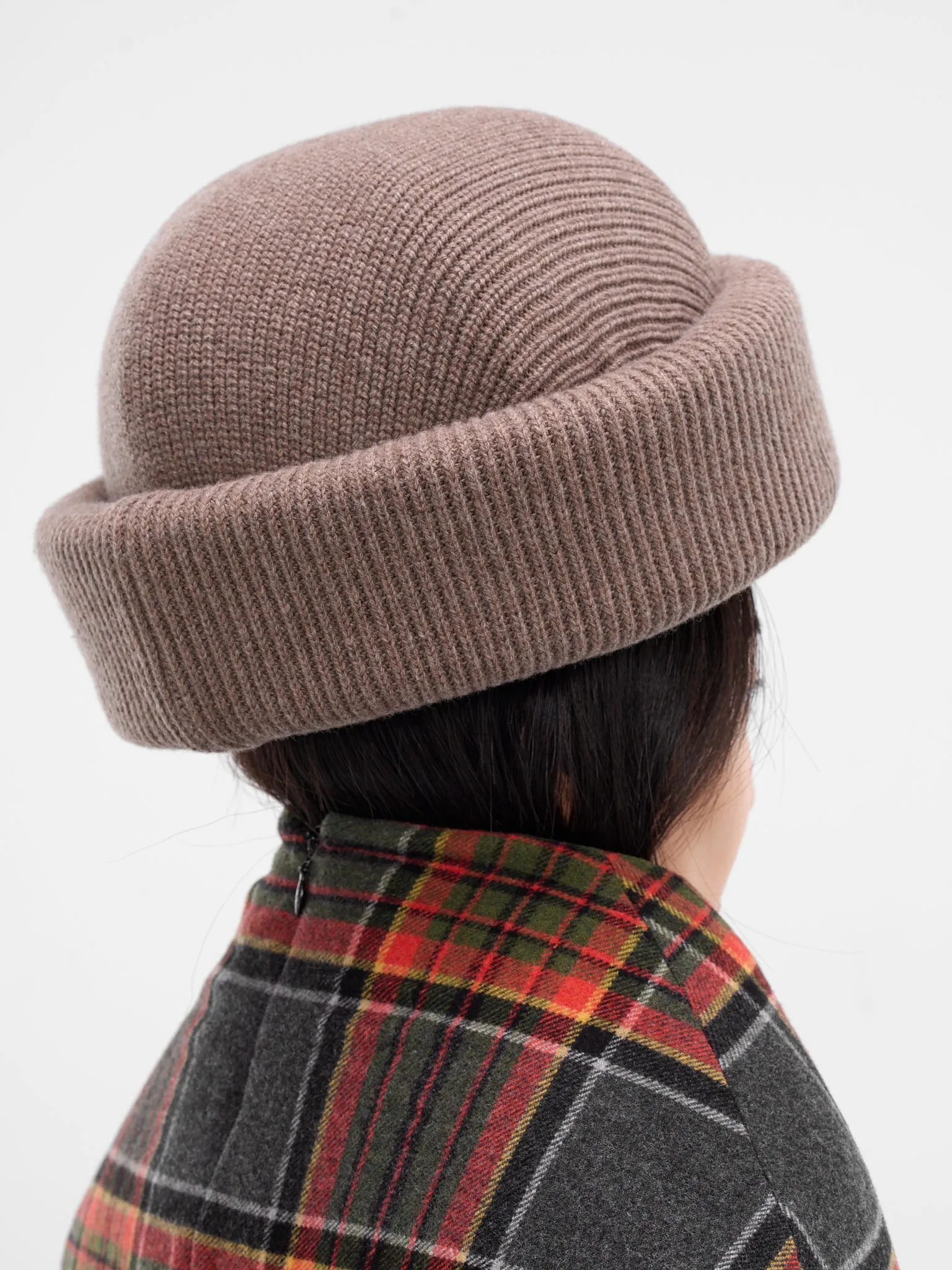 Beige Sculptural Padded Knit Beanie (HA04023-0269-BEIGE) sold by lorenzo product image thumbnail 3