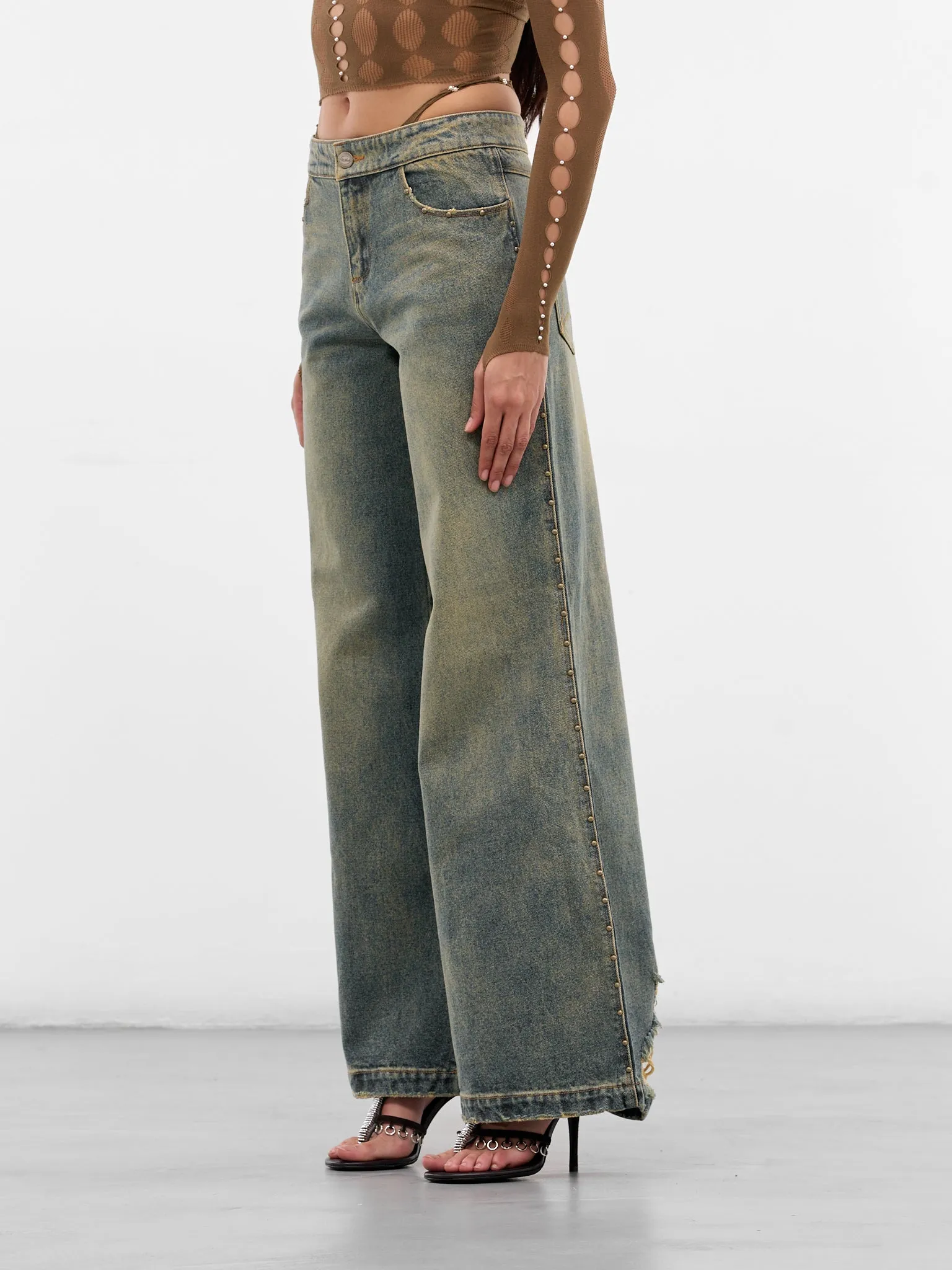 Blue Denim G-String Baggy Jeans (RAW25WV20B-GREY-BLUE) sold by lorenzo product image thumbnail 2
