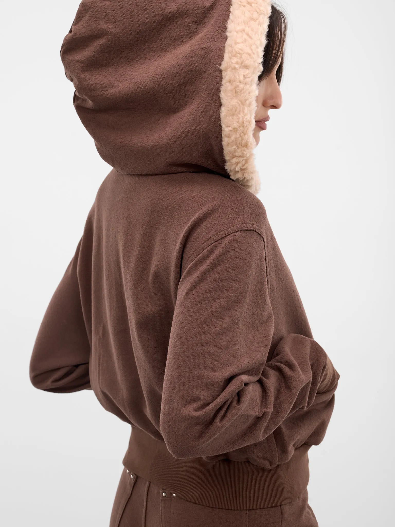 Chocolate Detachable Hood Bomber Jacket (RAW25WV12C-CHOCOLATE) sold by lorenzo product image thumbnail 5