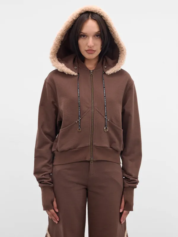 Chocolate Detachable Hood Bomber Jacket (RAW25WV12C-CHOCOLATE) sold by lorenzo