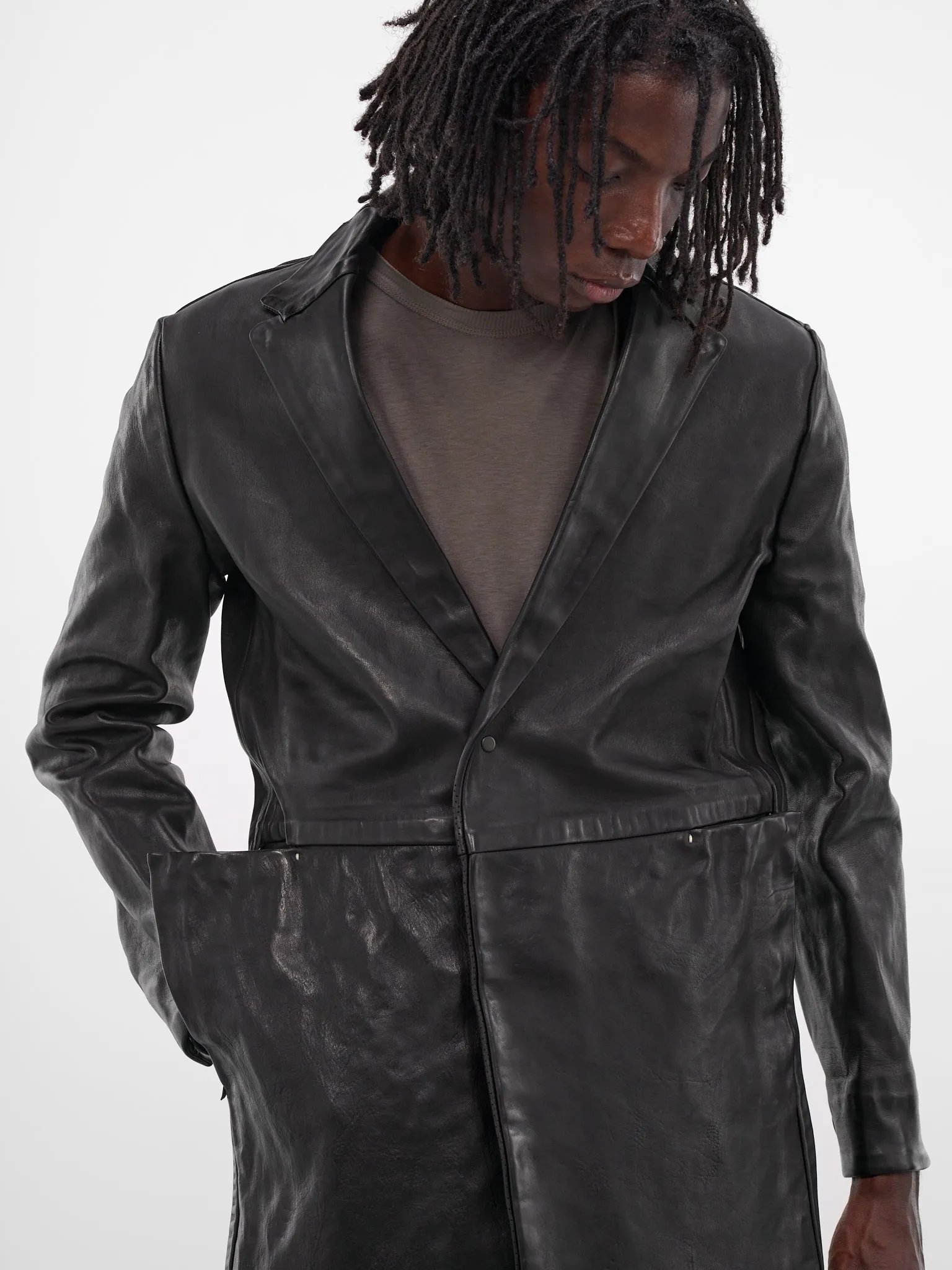 Black Horse Leather Short Coat (GT2-BLACK) sold by lorenzo product image thumbnail 4