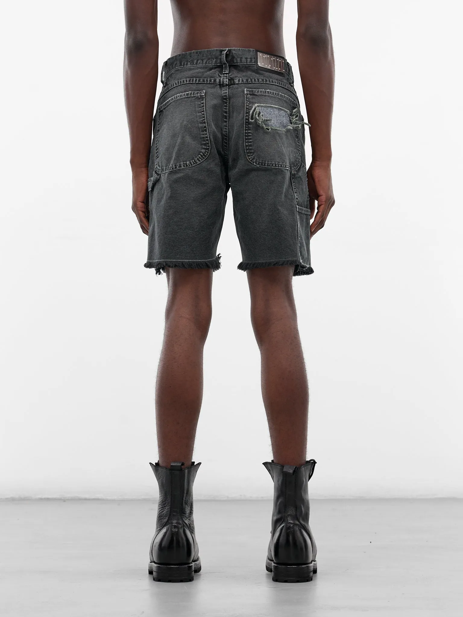 Gray Chopper Distressed Denim Shorts (CHOPPER-SHORTS-GRAY) sold by lorenzo product image thumbnail 3