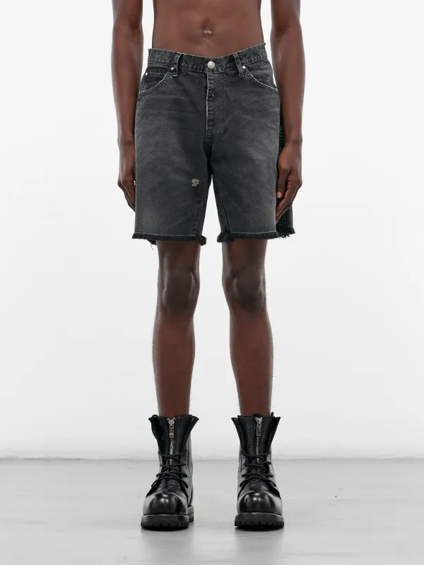 Gray Chopper Distressed Denim Shorts (CHOPPER-SHORTS-GRAY) sold by lorenzo