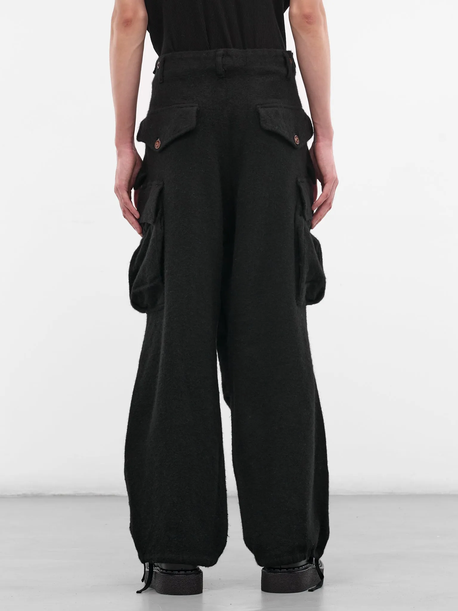 Black Wool Cargo Pants (25FW-P-06-BLACK) sold by lorenzo product image thumbnail 3
