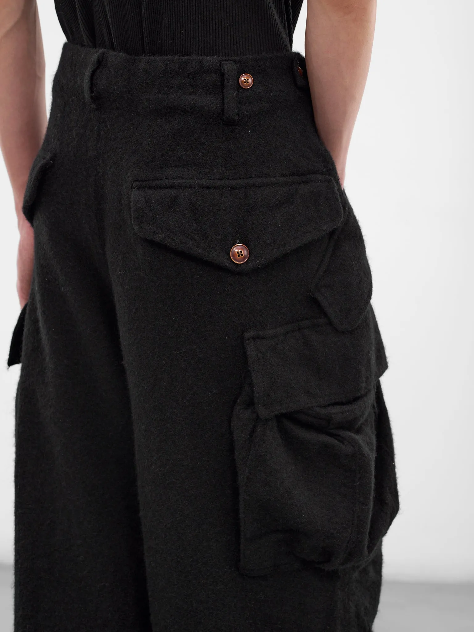 Black Wool Cargo Pants (25FW-P-06-BLACK) sold by lorenzo product image thumbnail 5