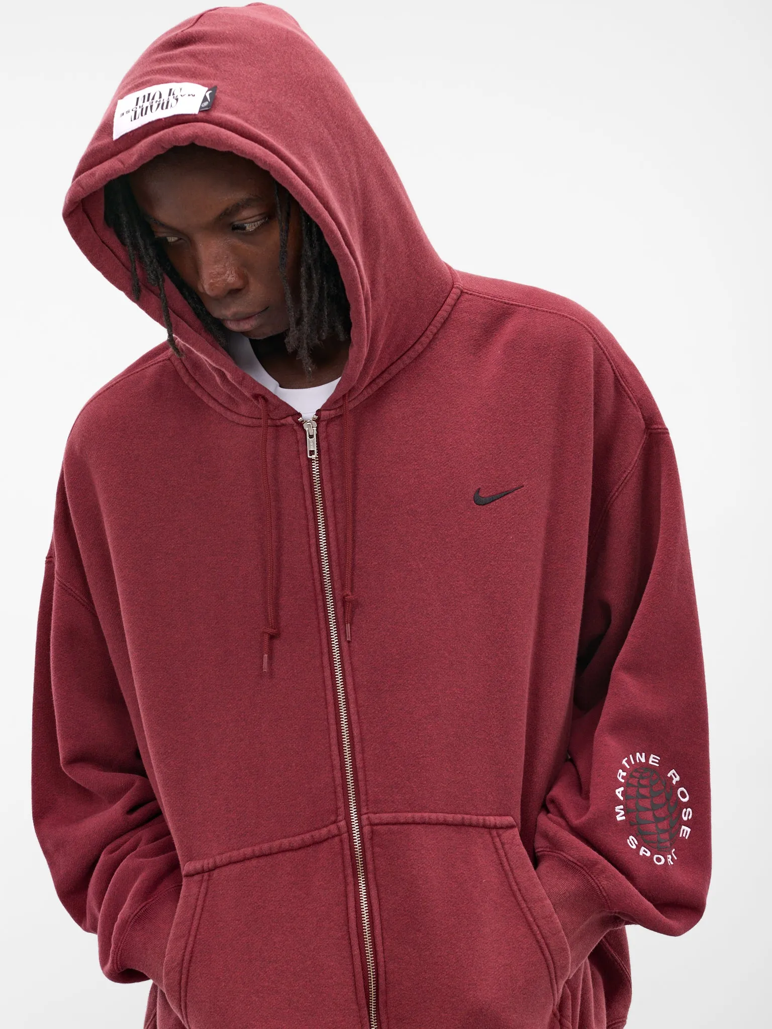 Martine Rose x Nike Oversized Hoodie (HM9026-13-CRIMSON-HTR-WHITE) sold by lorenzo product image thumbnail 5