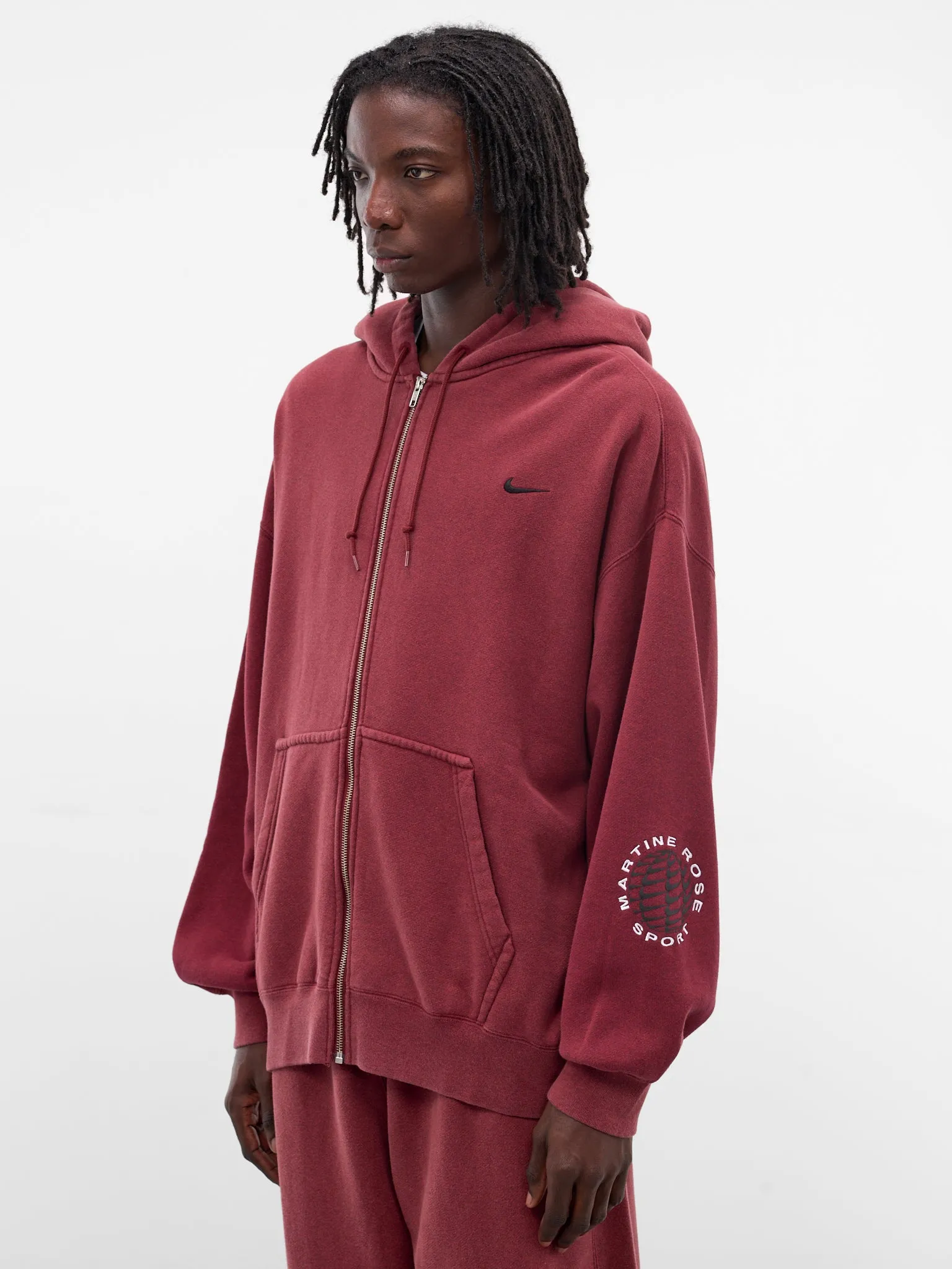 Martine Rose x Nike Oversized Hoodie (HM9026-13-CRIMSON-HTR-WHITE) sold by lorenzo product image thumbnail 2