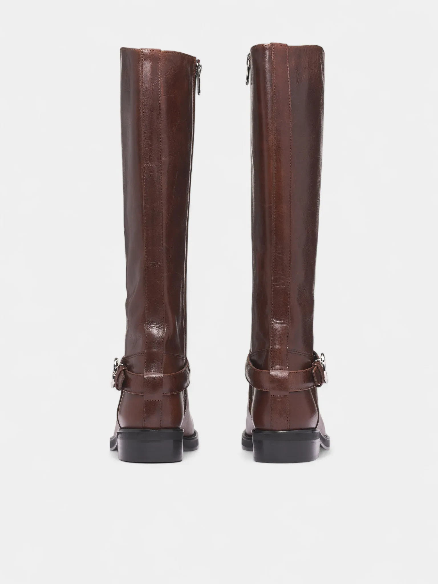Brown Leather High Cavalier Boots (COPSH85F6064-BROWN) sold by lorenzo product image thumbnail 4