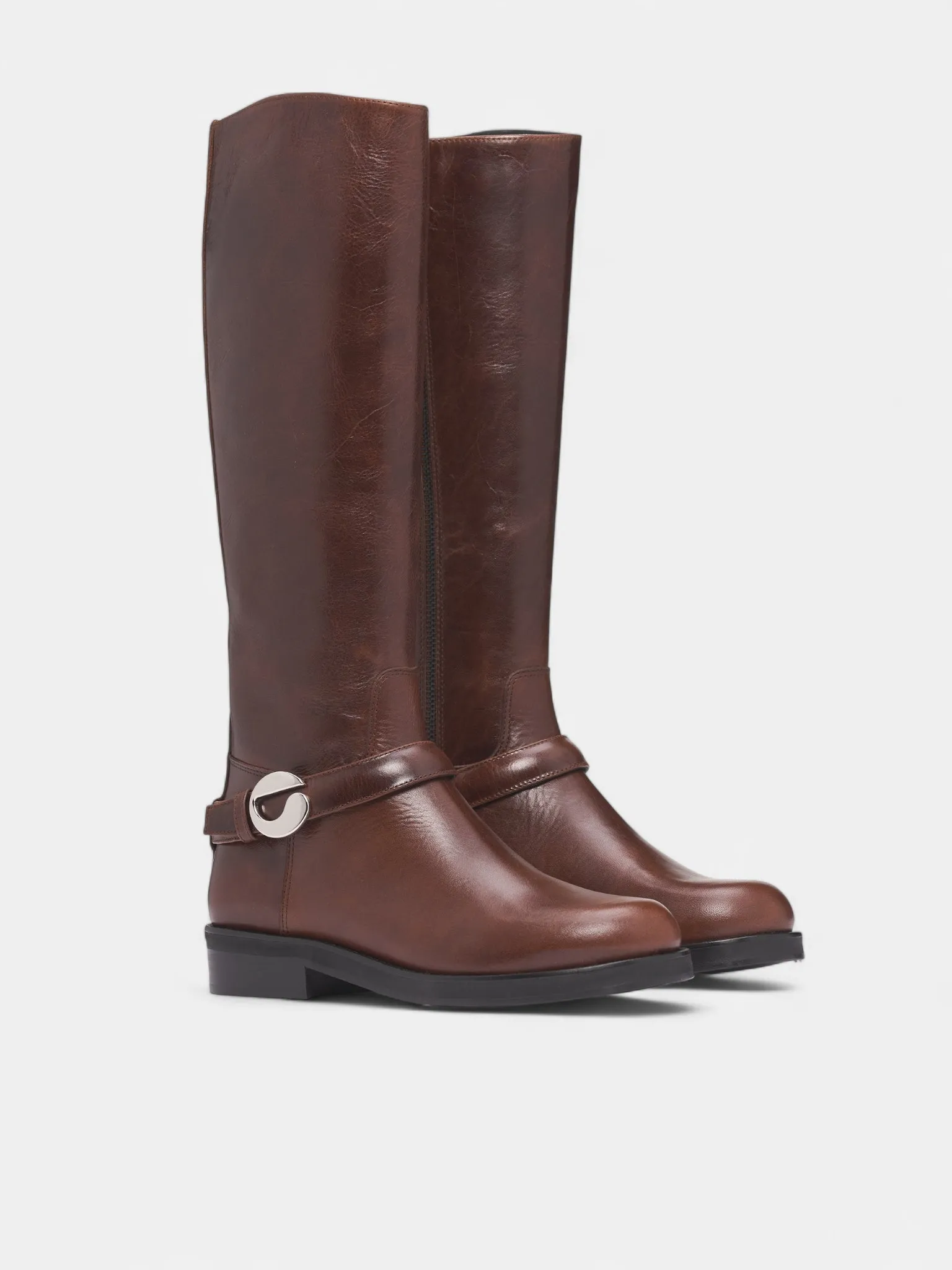 Brown Leather High Cavalier Boots (COPSH85F6064-BROWN) sold by lorenzo product image thumbnail 2