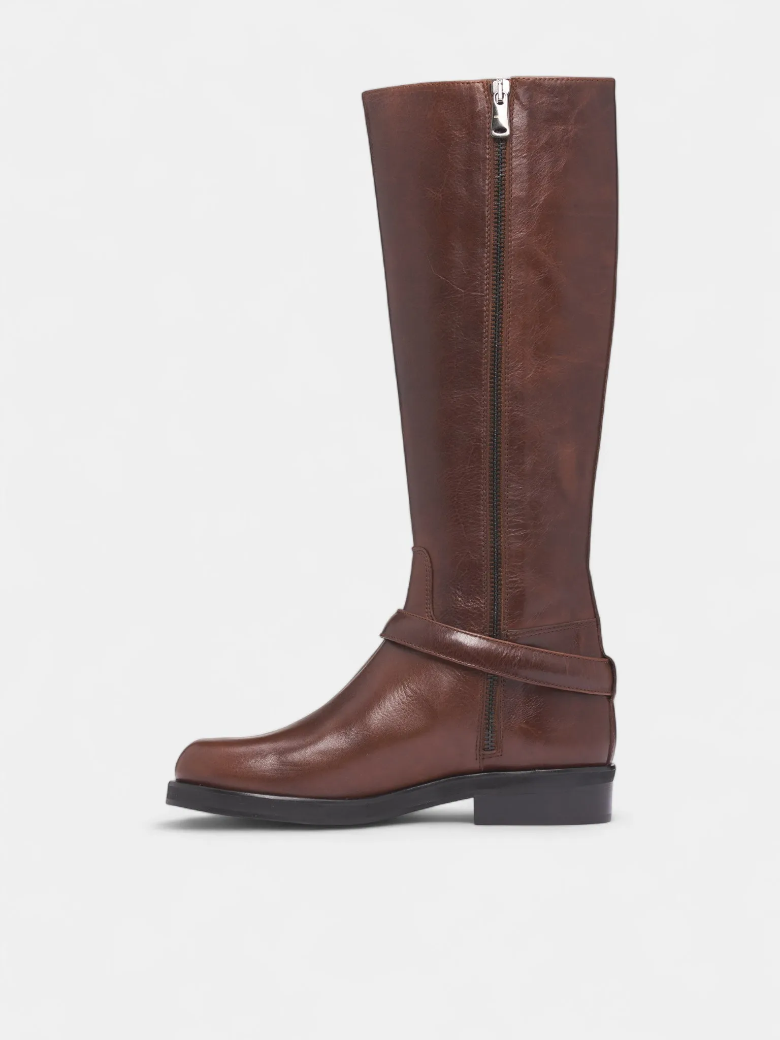 Brown Leather High Cavalier Boots (COPSH85F6064-BROWN) sold by lorenzo product image thumbnail 3