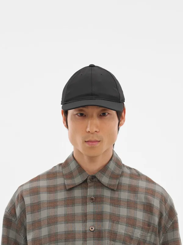 Black Nylon 6-Panel Baseball Cap (A4258BP-BALLCAP-PITCH-BLACK) made by Our Legacy