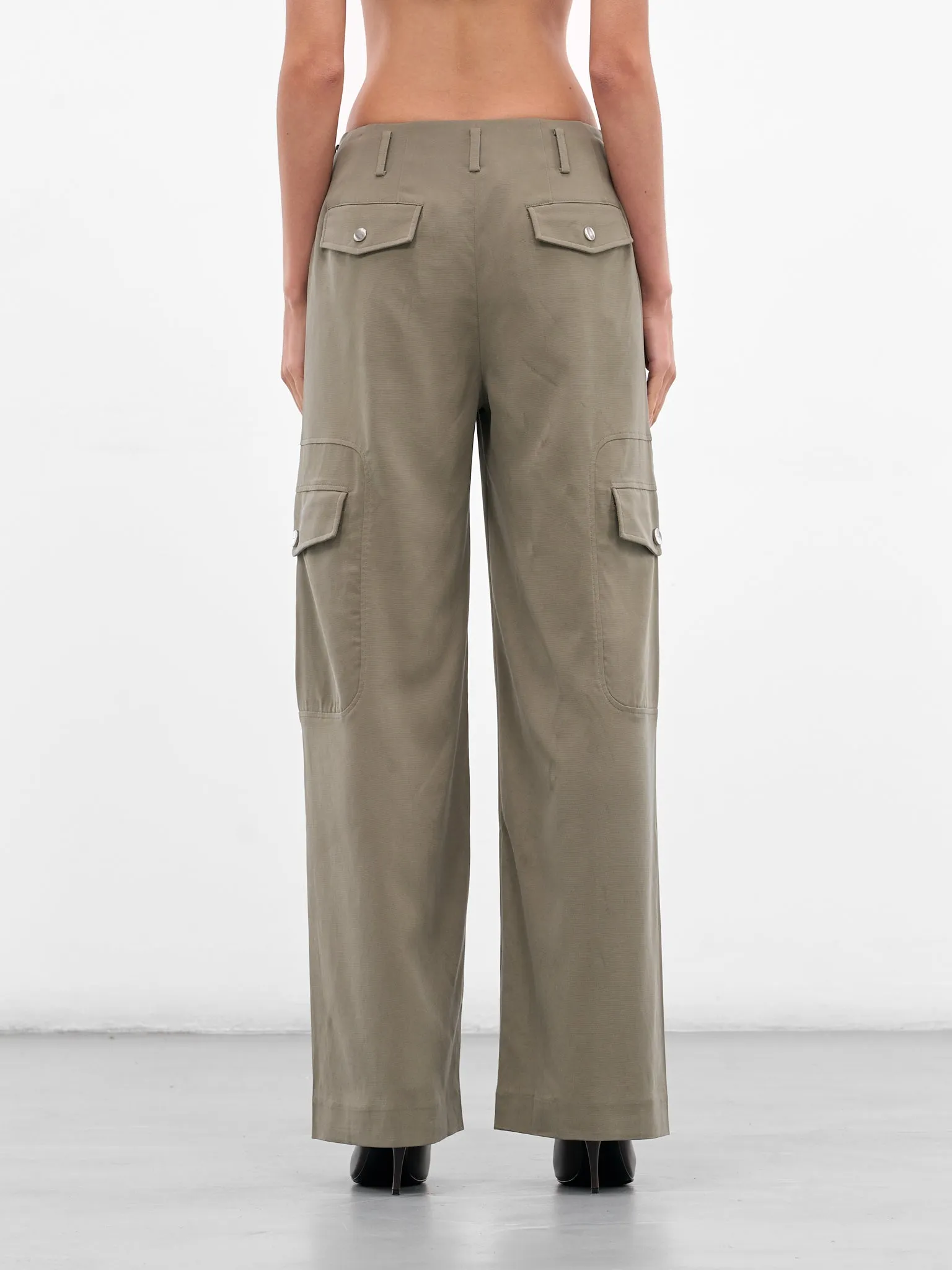 Gray Tailored Wide Cargo Pants (PT05C2GR570-GR570-BEAN-PASTE) sold by lorenzo product image thumbnail 3