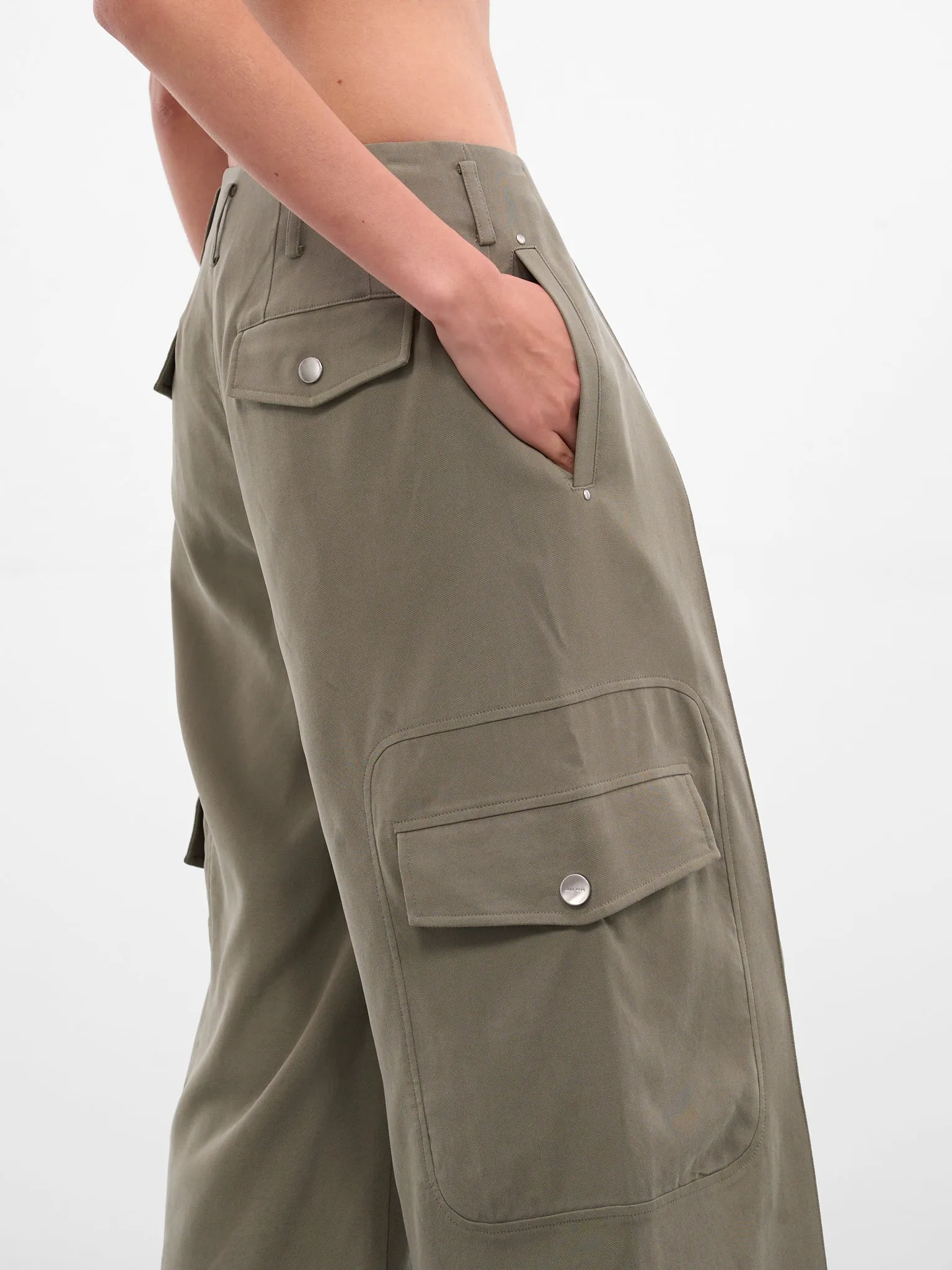 Gray Tailored Wide Cargo Pants (PT05C2GR570-GR570-BEAN-PASTE) sold by lorenzo product image thumbnail 4