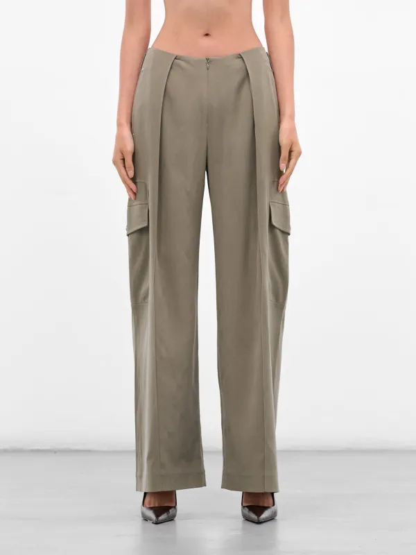 Gray Tailored Wide Cargo Pants (PT05C2GR570-GR570-BEAN-PASTE) sold by lorenzo