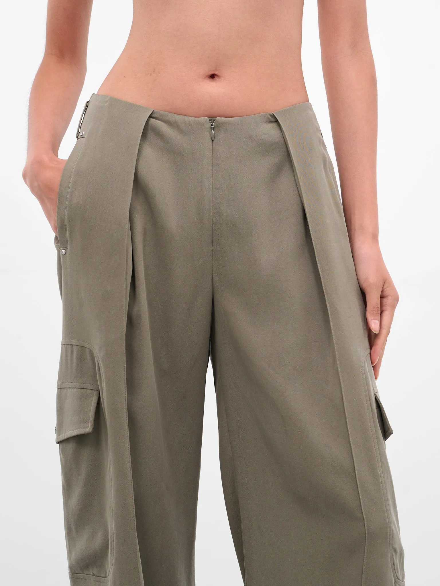 Gray Tailored Wide Cargo Pants (PT05C2GR570-GR570-BEAN-PASTE) sold by lorenzo product image thumbnail 5