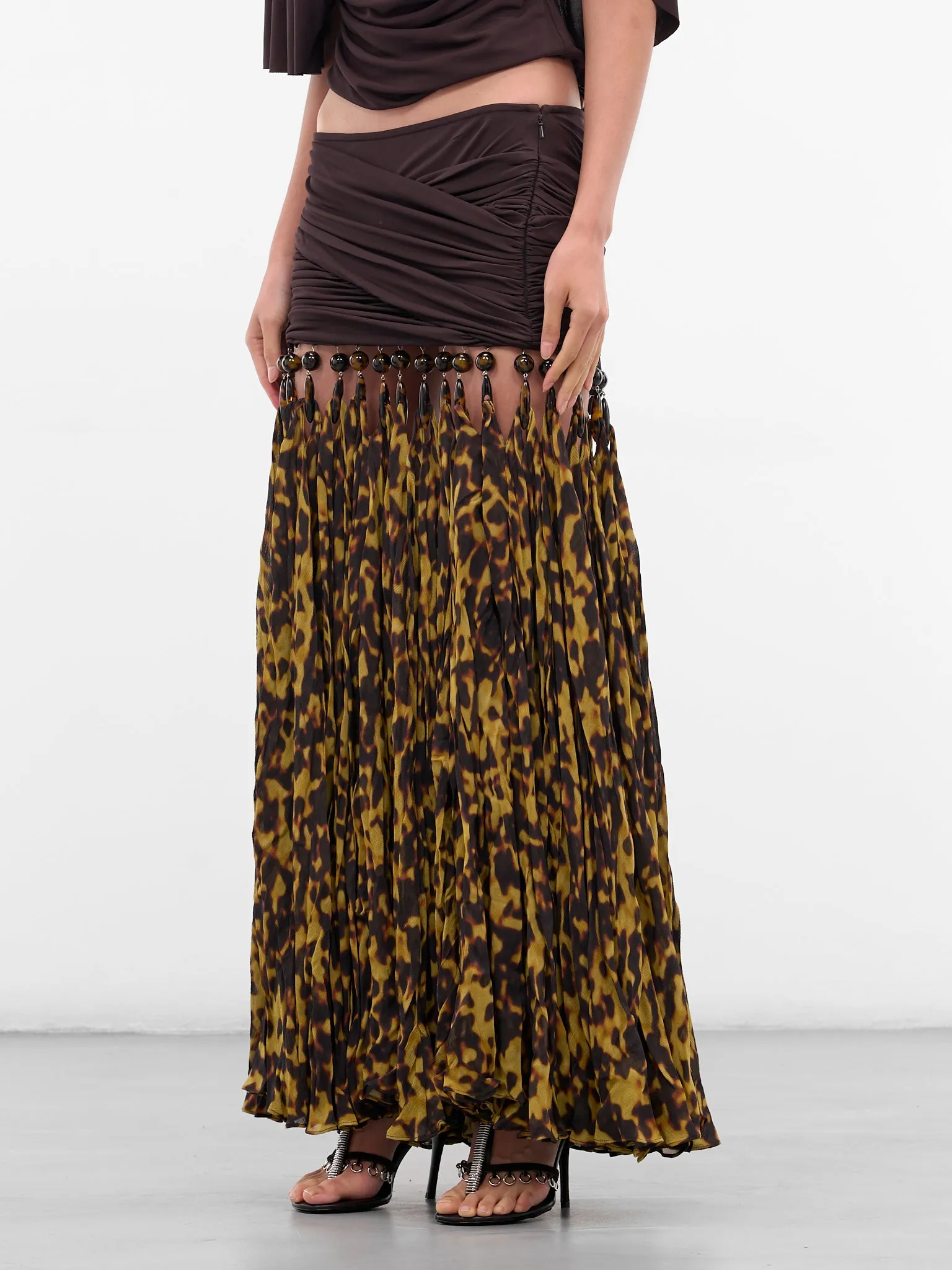 Tortoiseshell Resin Droplet Jersey Skirt (25034842-ESPRESSO-TORTOISESHEL) sold by lorenzo product image thumbnail 2