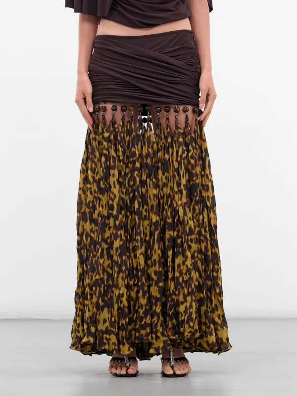 Tortoiseshell Resin Droplet Jersey Skirt (25034842-ESPRESSO-TORTOISESHEL) sold by lorenzo