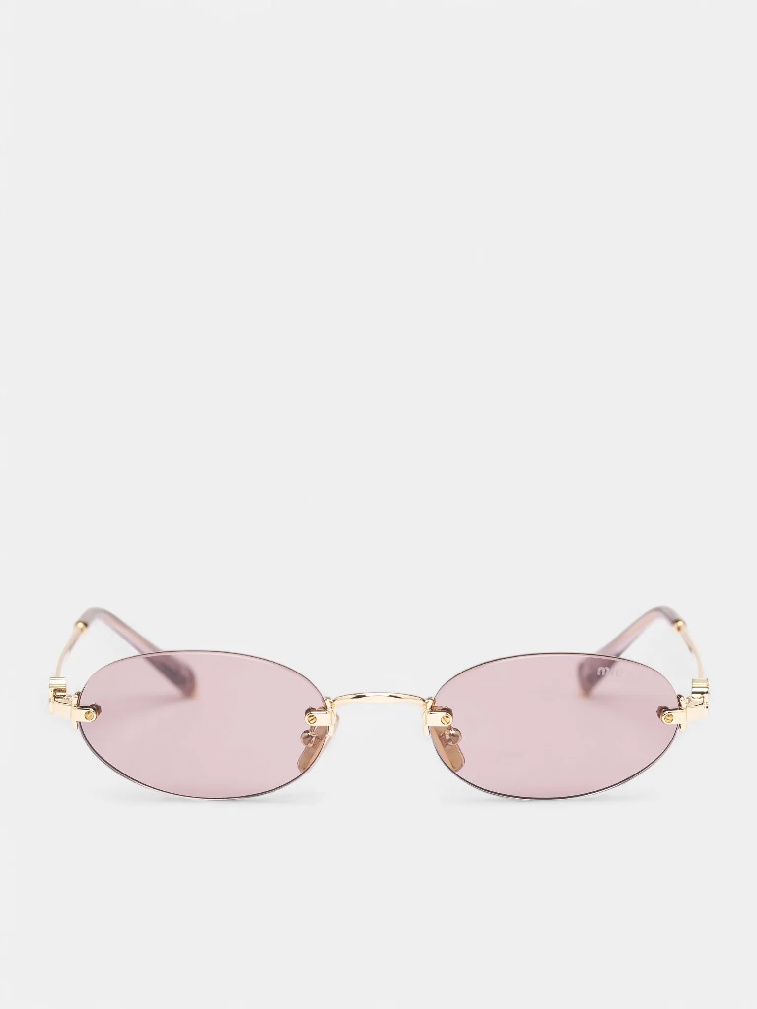 Gold-Tone Metal Oval Sunglasses (OMU-A54S-5AK0I51- GOLD-LIGHT-P) sold by lorenzo