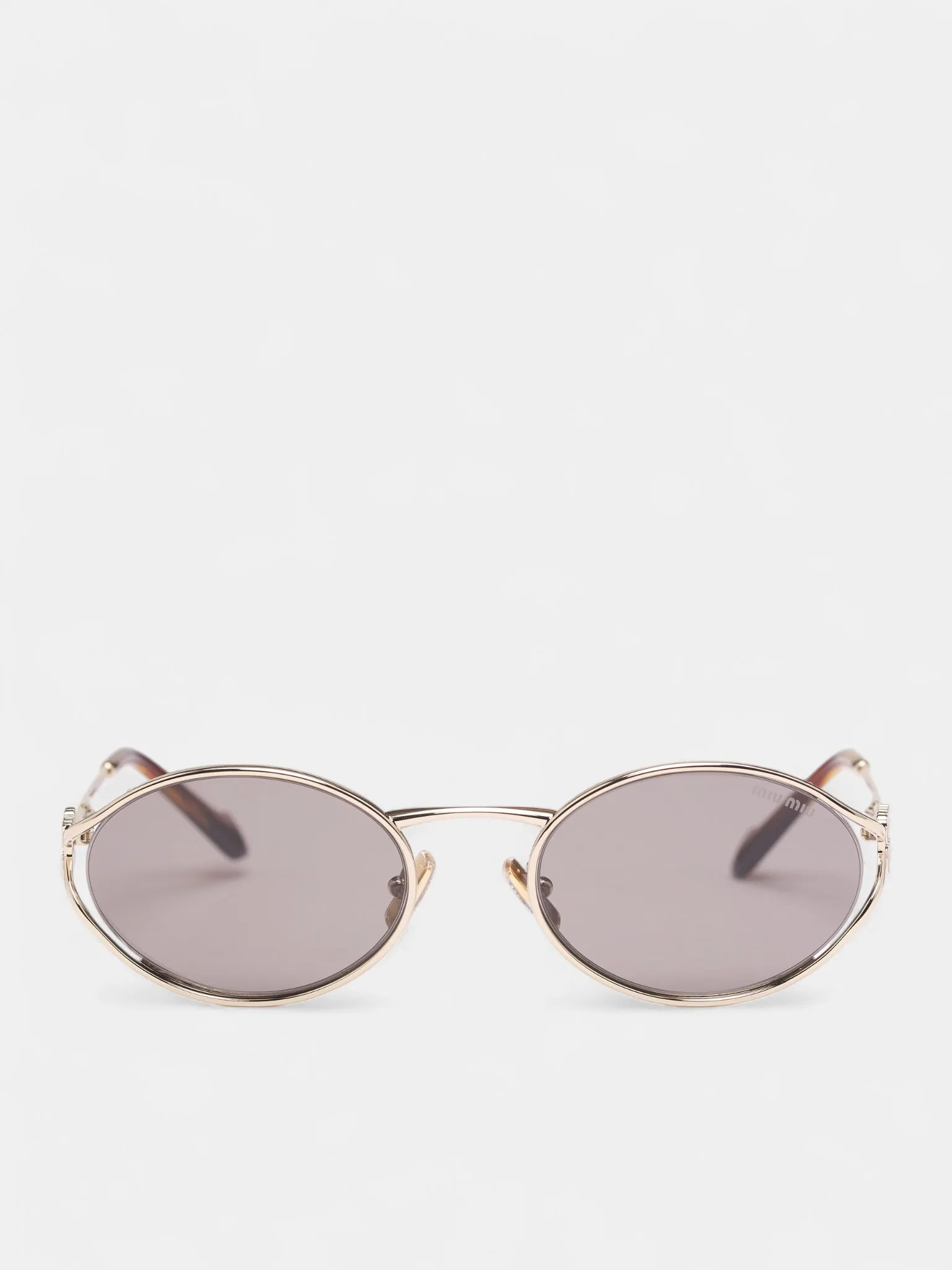Gold-Tone Metal Oval Sunglasses (OMU-52YS-ZVN80Q54-PALE-GOLD) sold by lorenzo