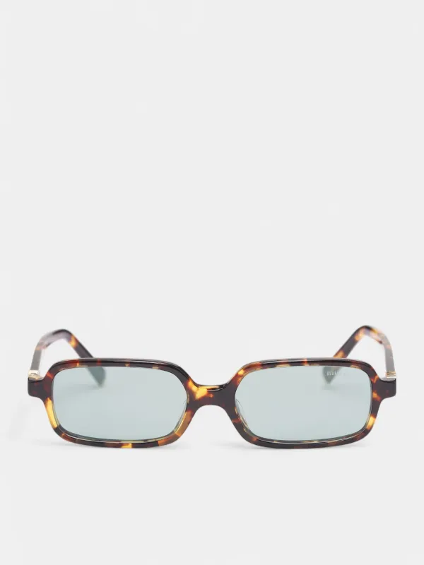 Brown Havana Rectangular Sunglasses (OMU-11ZS-VAU04M51-HONEY-HAVANA) sold by lorenzo