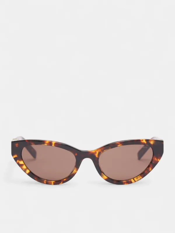Brown Tortoiseshell Cat-Eye Sunglasses (0MUA04S-14L60M54-DARK-BROWN) sold by lorenzo
