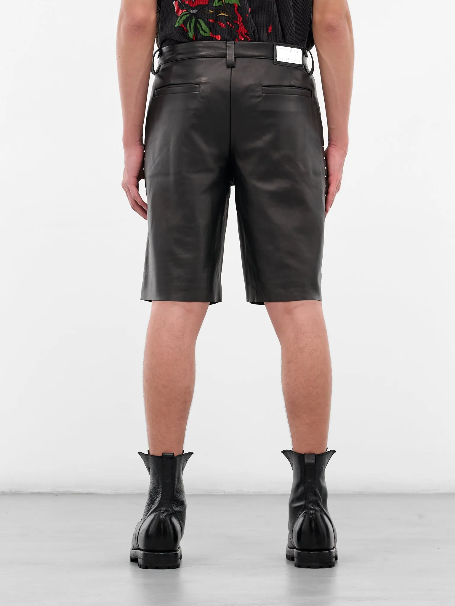 Black Business Leather Shorts (BUSINESS-SHORT-BLACK) sold by lorenzo product image thumbnail 3