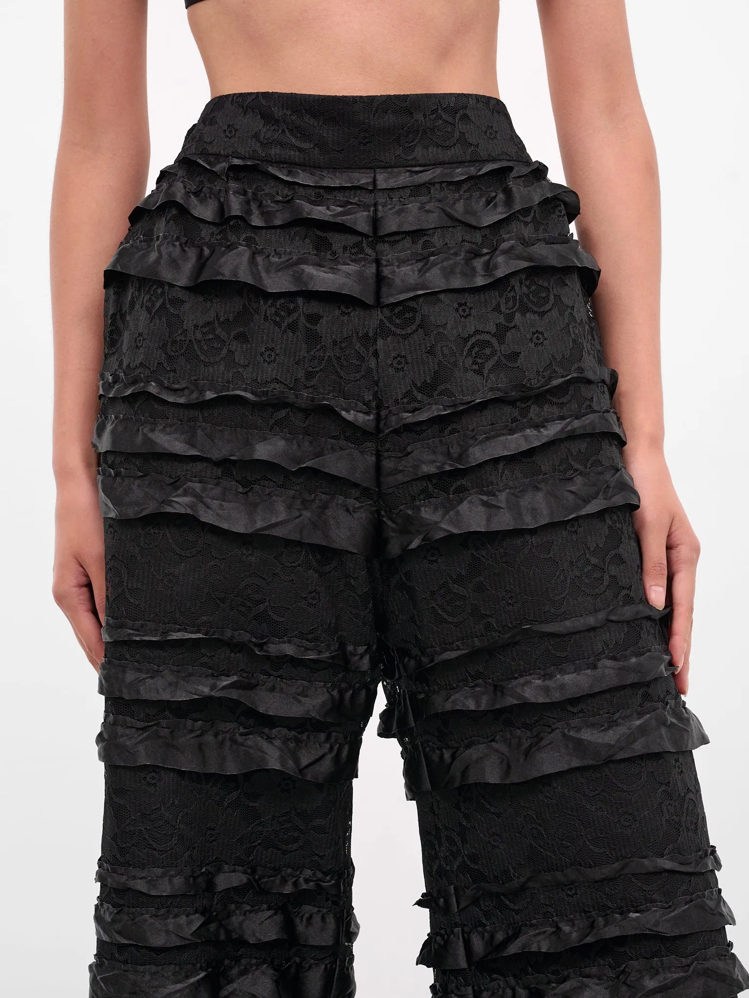 Black Layered Lace Ruffle Trousers (NP08-P006-RFLA-BLACK) sold by lorenzo product image thumbnail 5