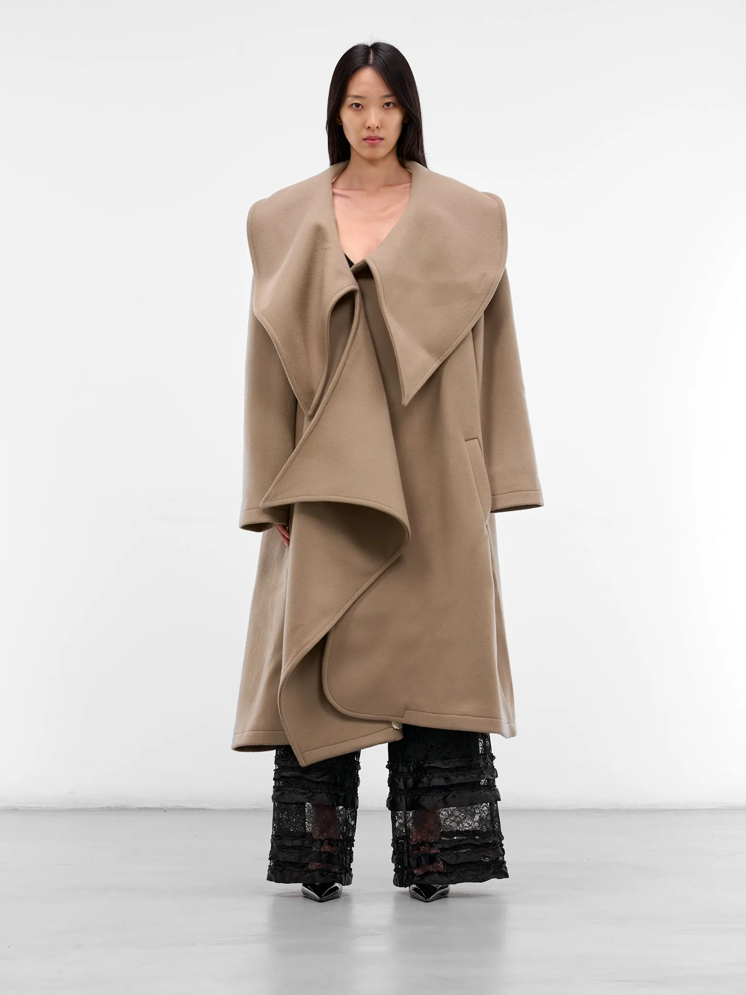 Wool-Cashmere Bambola Opera Coat (NP08-C001-DFWC-TAUPE) sold by lorenzo