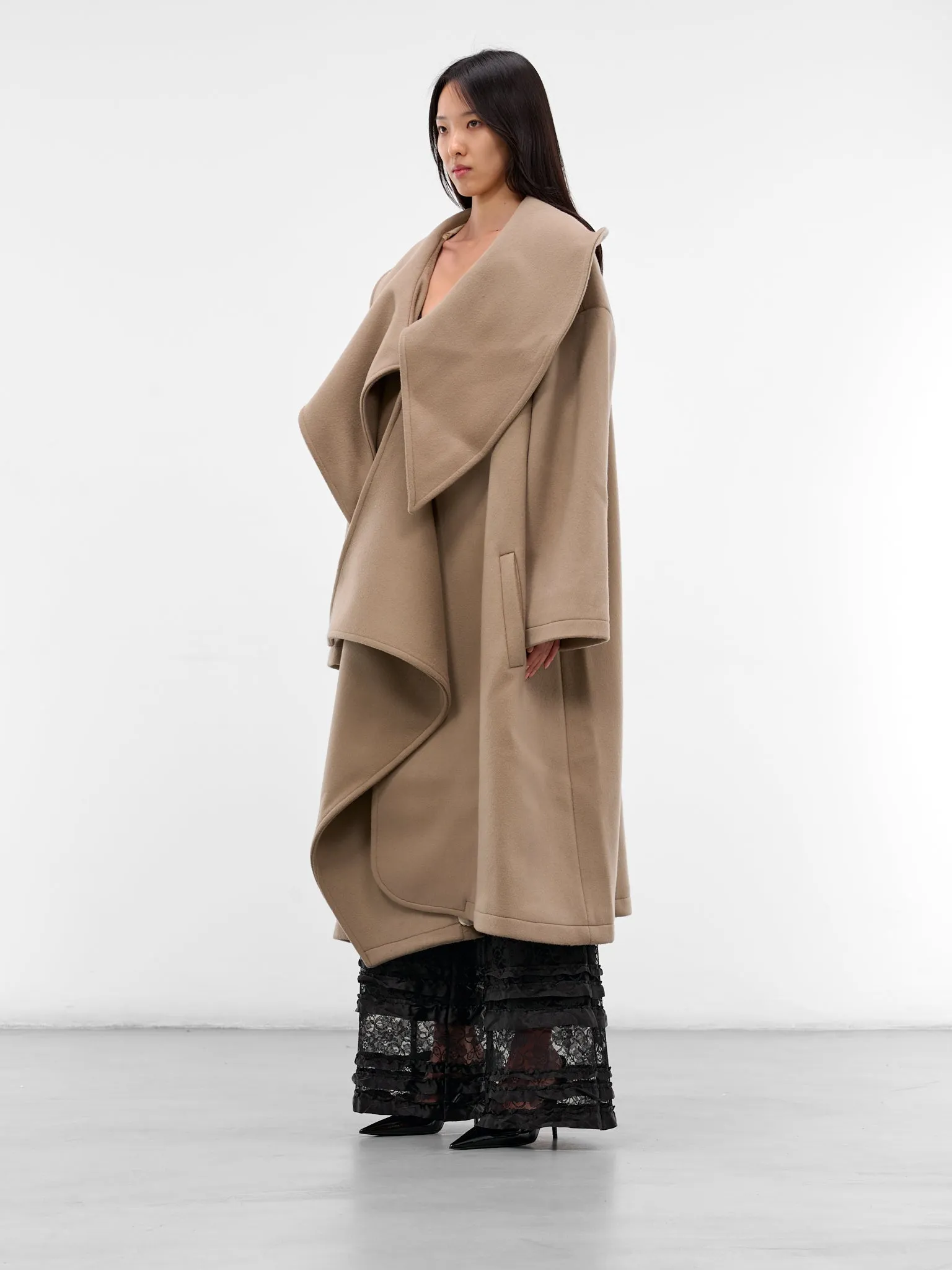 Wool-Cashmere Bambola Opera Coat (NP08-C001-DFWC-TAUPE) sold by lorenzo product image thumbnail 2