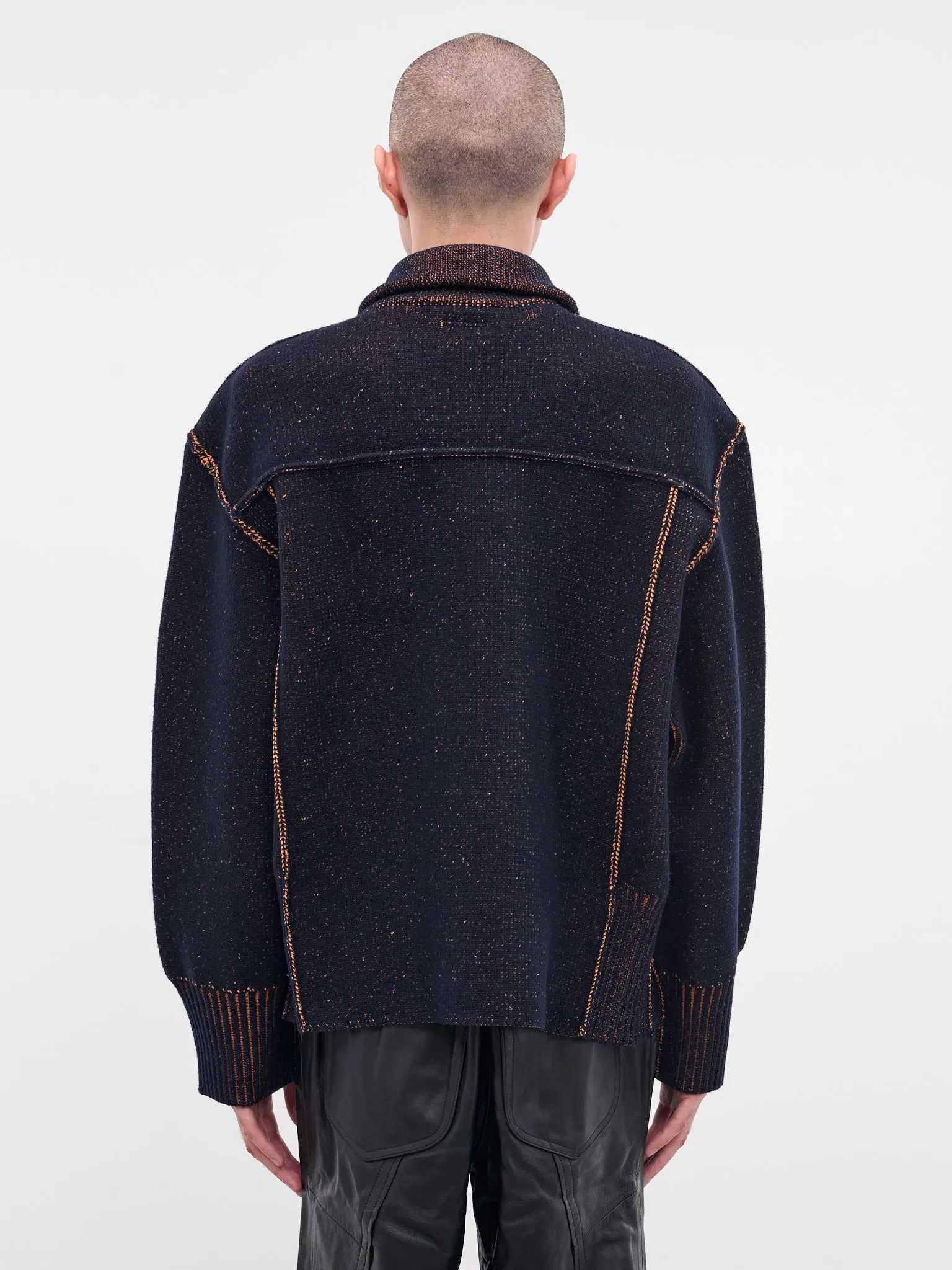 Navy Wool Knit Zip Jacket (25A0286-NAVY) sold by lorenzo product image thumbnail 3