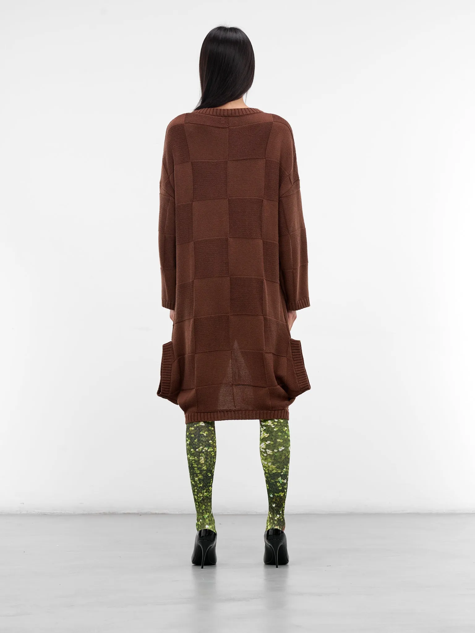 Square Knit Cardigan Dress (KL1-TPDR-LOKAR-CHOCOLATE-GREEN) sold by lorenzo product image thumbnail 3