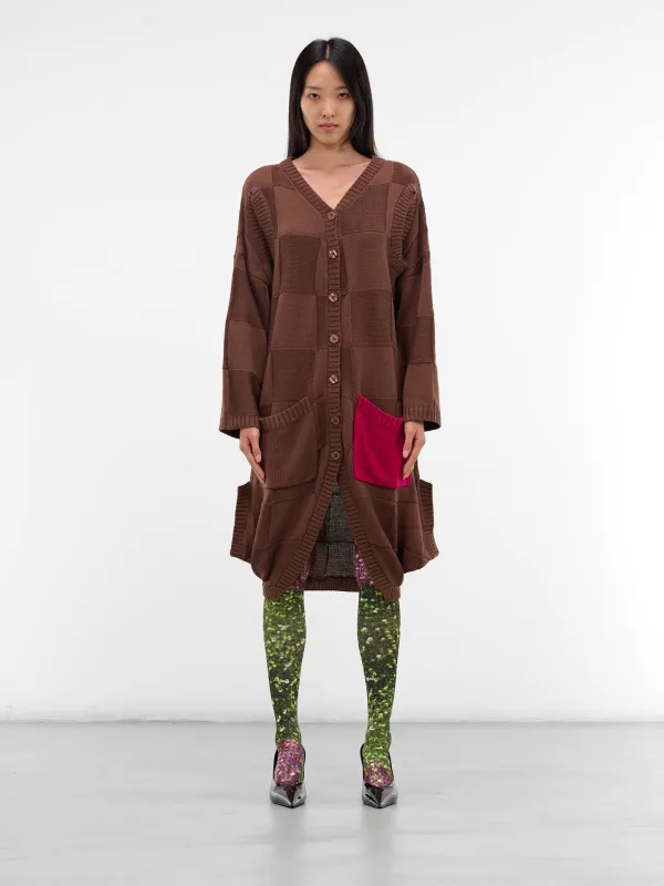 Square Knit Cardigan Dress (KL1-TPDR-LOKAR-CHOCOLATE-GREEN) sold by lorenzo