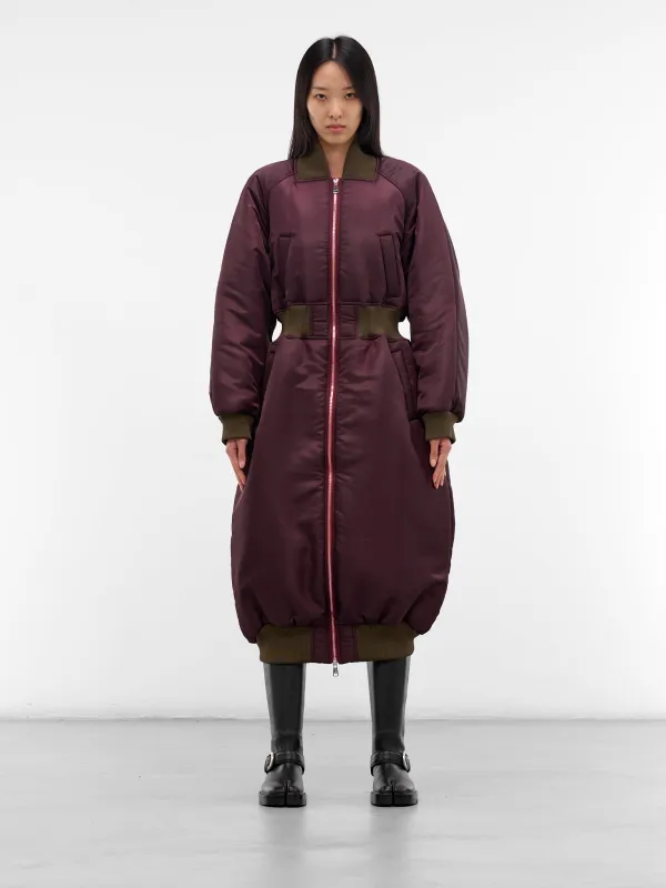 Burgundy Puffy Bomber Coat (CO2V2-ALVIM-DEEP-BROWN) sold by lorenzo