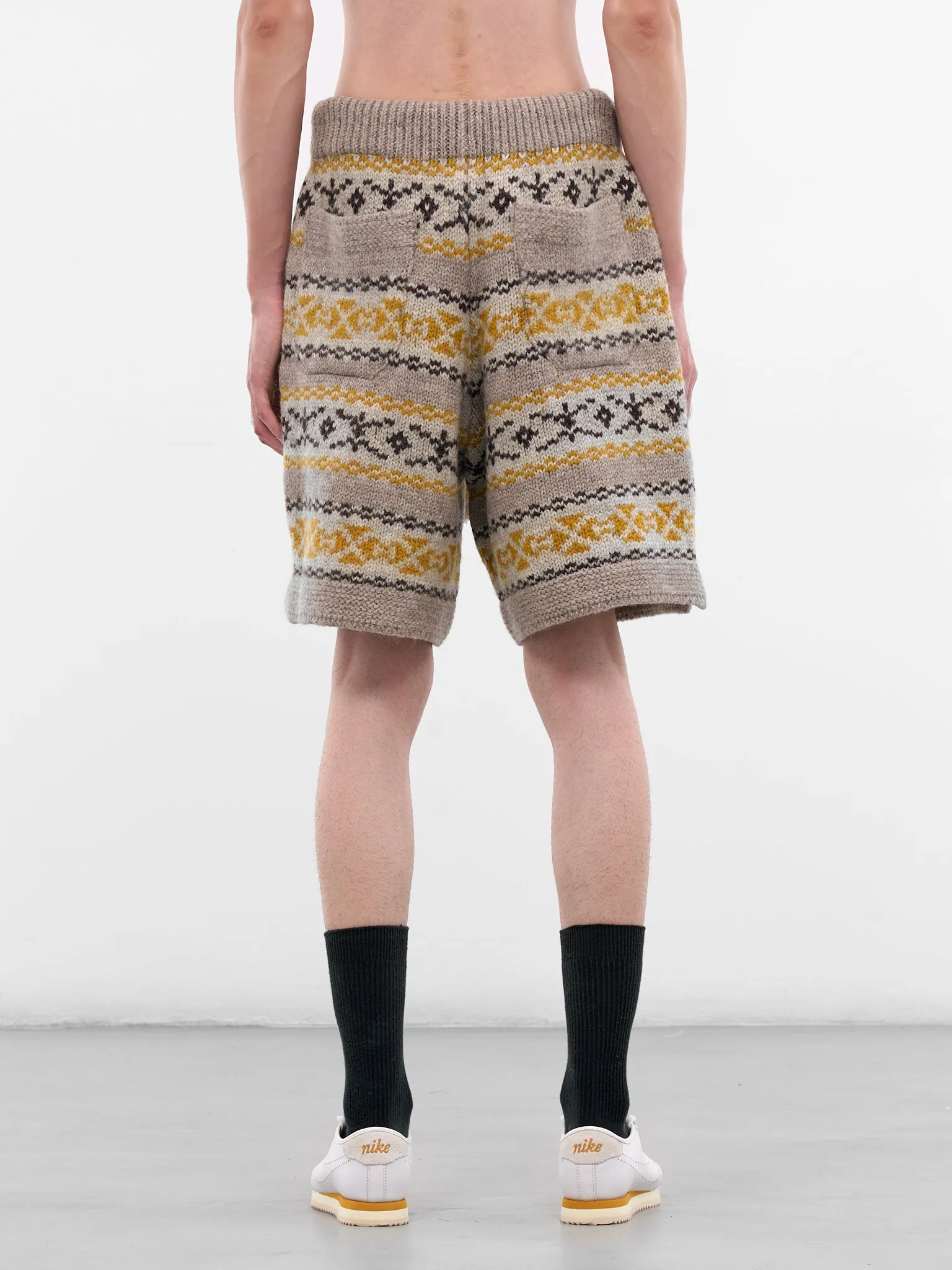 Fair Isle Wool Knit Shorts (K2509KN027-YELLOW) sold by lorenzo product image thumbnail 3