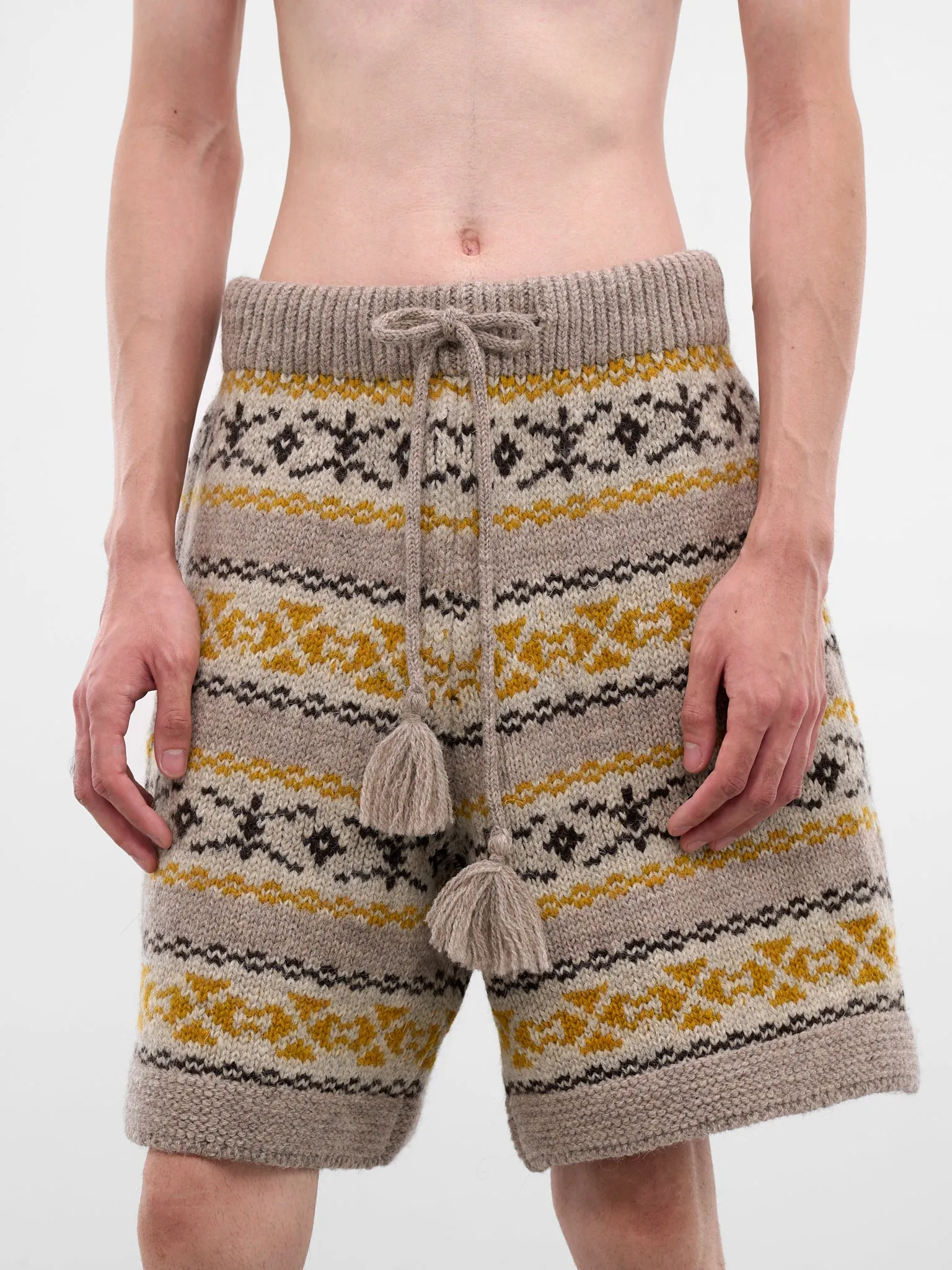 Fair Isle Wool Knit Shorts (K2509KN027-YELLOW) sold by lorenzo product image thumbnail 4