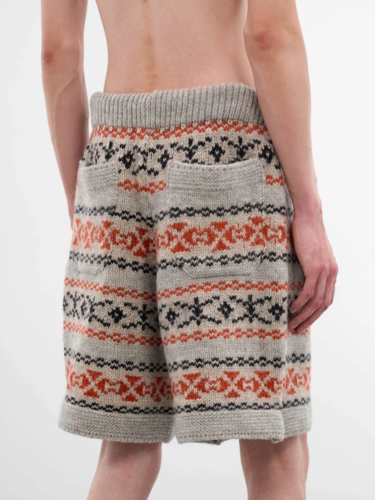 Fair Isle Wool Knit Shorts (K2509KN027-ORANGE) sold by lorenzo product image thumbnail 5