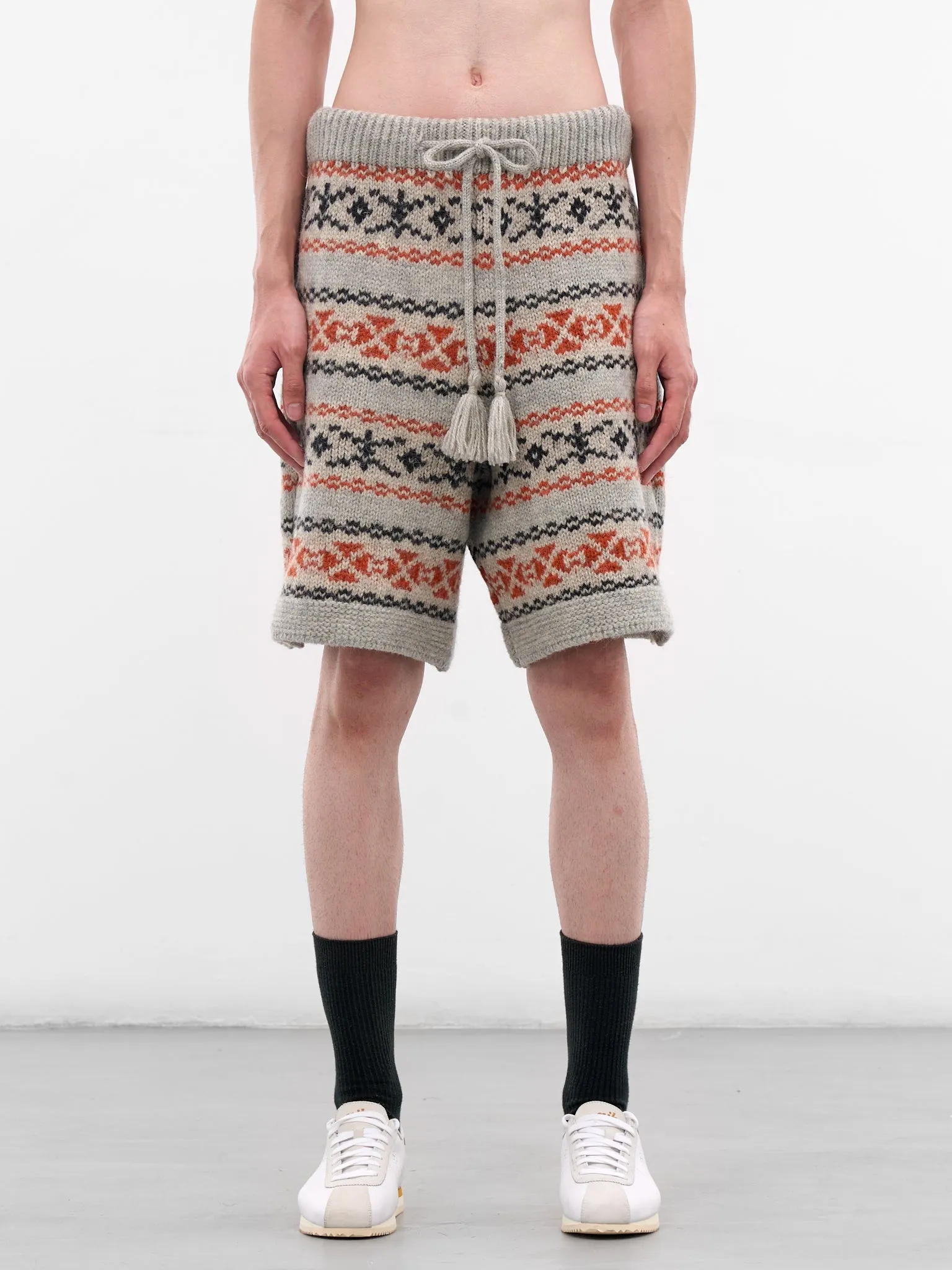 Fair Isle Wool Knit Shorts (K2509KN027-ORANGE) sold by lorenzo