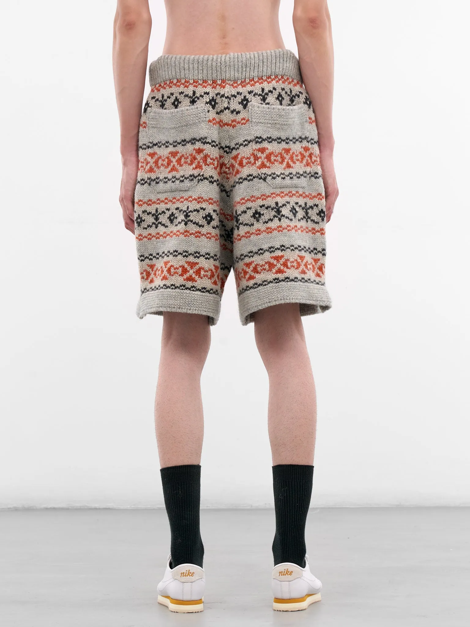 Fair Isle Wool Knit Shorts (K2509KN027-ORANGE) sold by lorenzo product image thumbnail 3