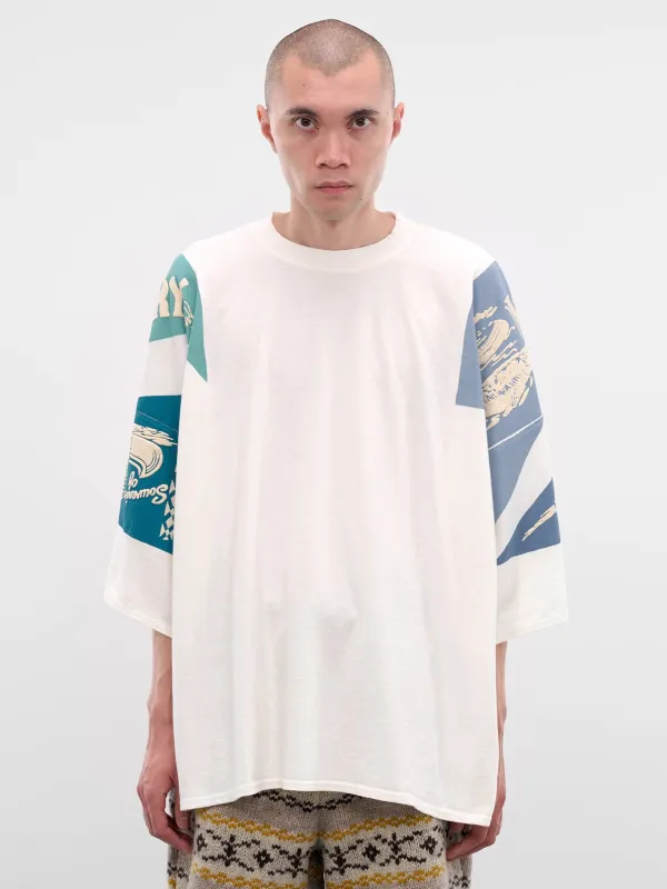 Yukon River Print Oversized Tee (K2508SC010-BLUE) sold by lorenzo