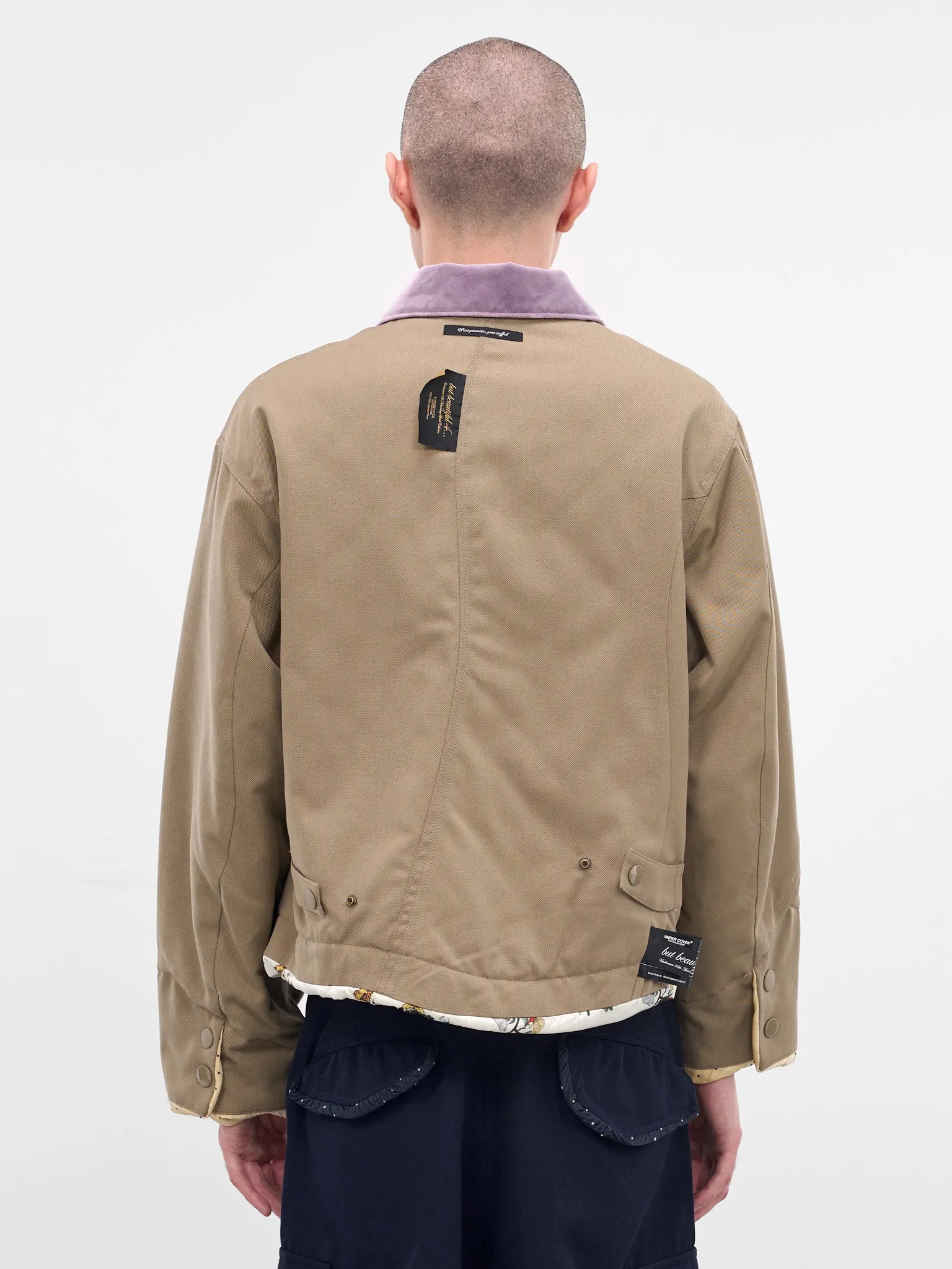 Beige Deconstructed Asymmetric Work Jacket (UC2E1207-GRAY-BEIGE) sold by lorenzo product image thumbnail 3