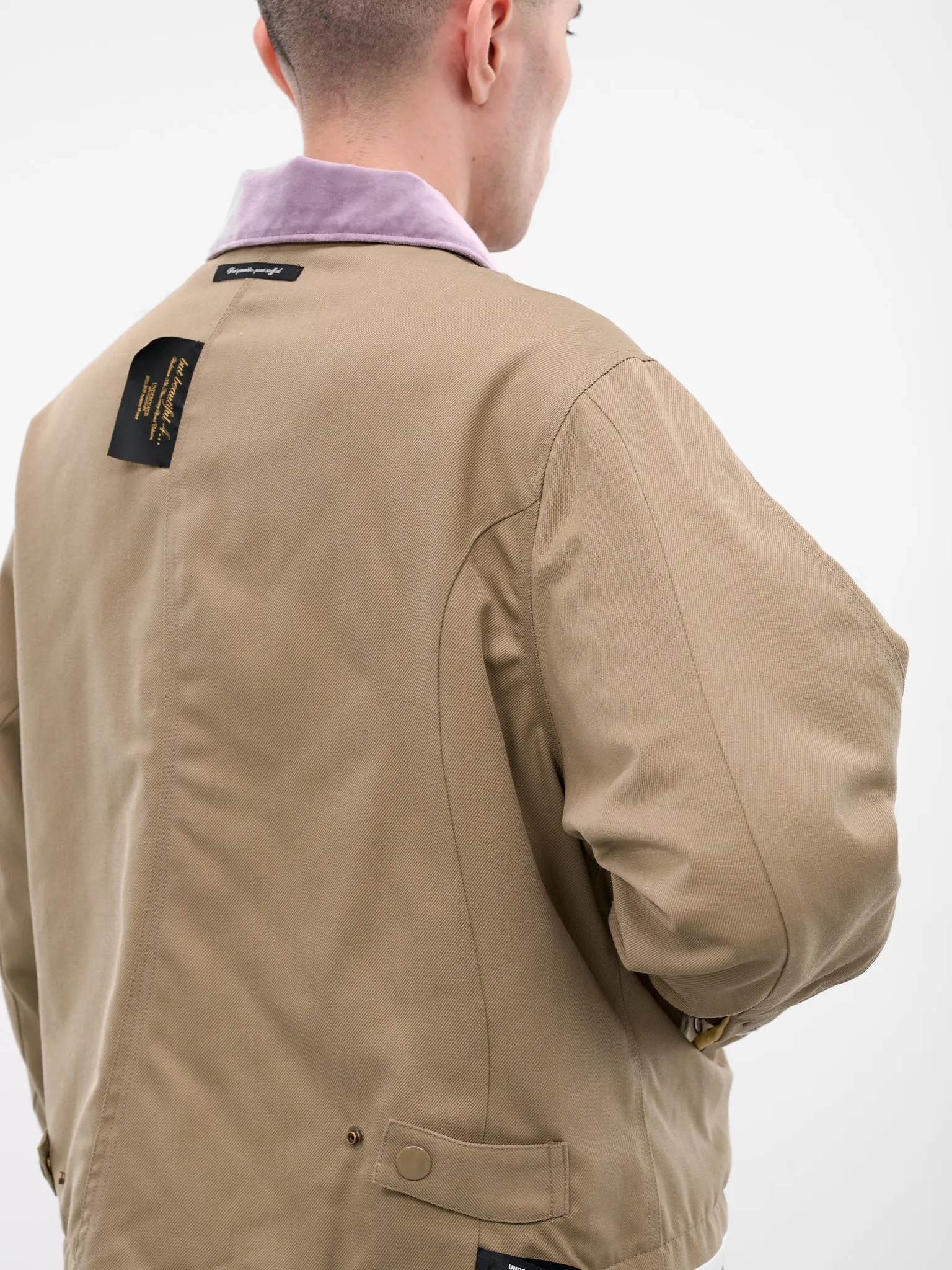 Beige Deconstructed Asymmetric Work Jacket (UC2E1207-GRAY-BEIGE) sold by lorenzo product image thumbnail 5