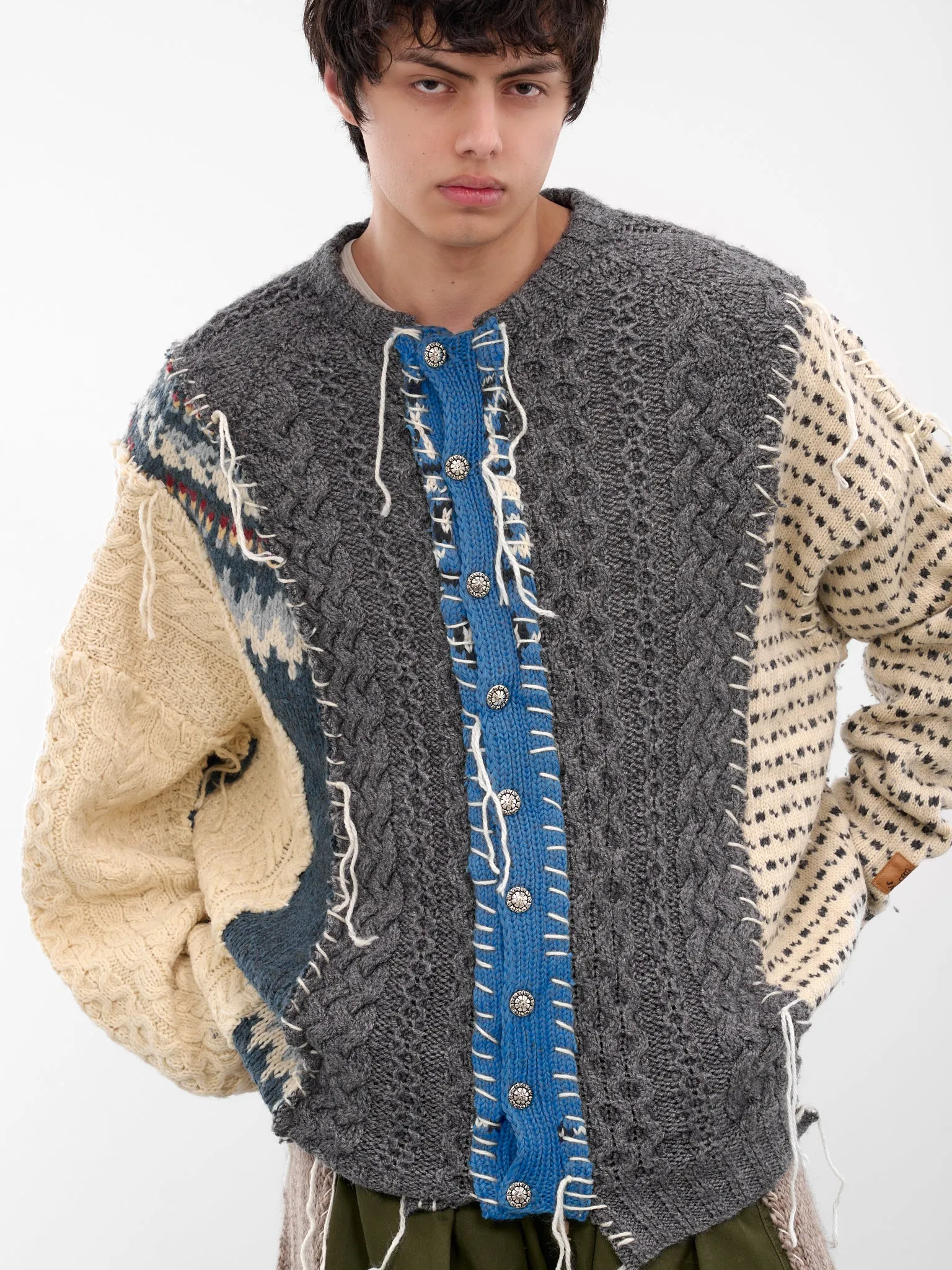 Deconstructed Patchwork Knit Sweater (DC-NS-KN-03-MULTI) sold by lorenzo product image thumbnail 4