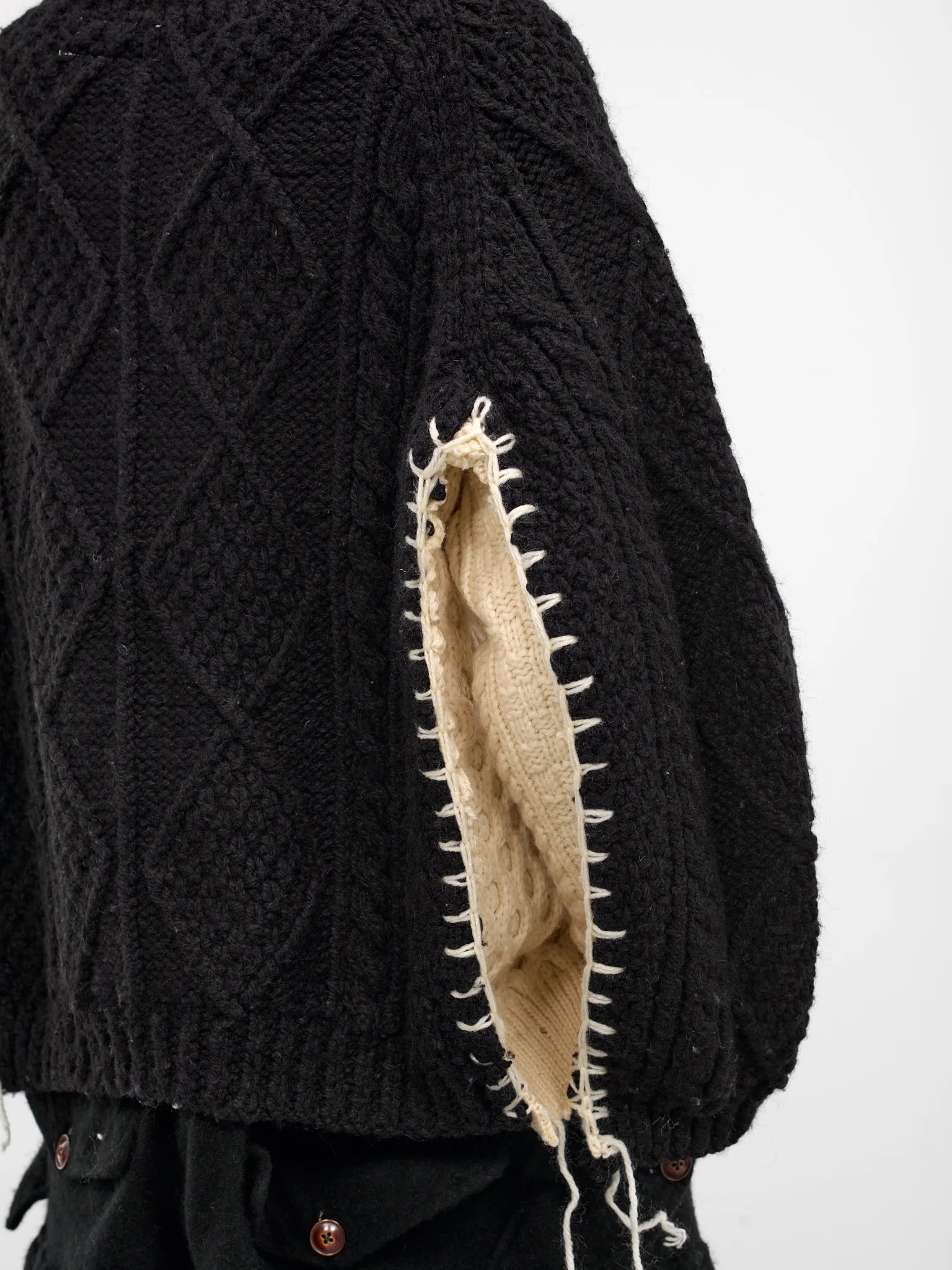 Black Deconstructed Heart Knit Sweater (DC-NS-KN-11-BLACK) sold by lorenzo product image thumbnail 5