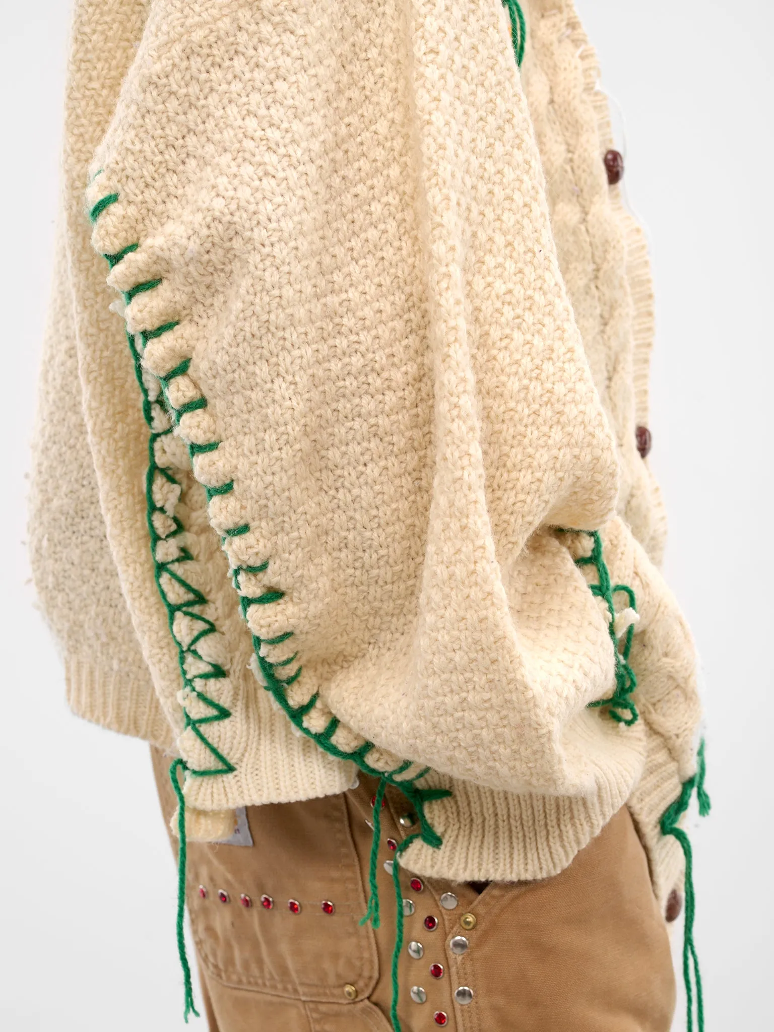 Deconstructed Floral Knit Cardigan (DC-NS-KN-05-WHITE) sold by lorenzo product image thumbnail 4