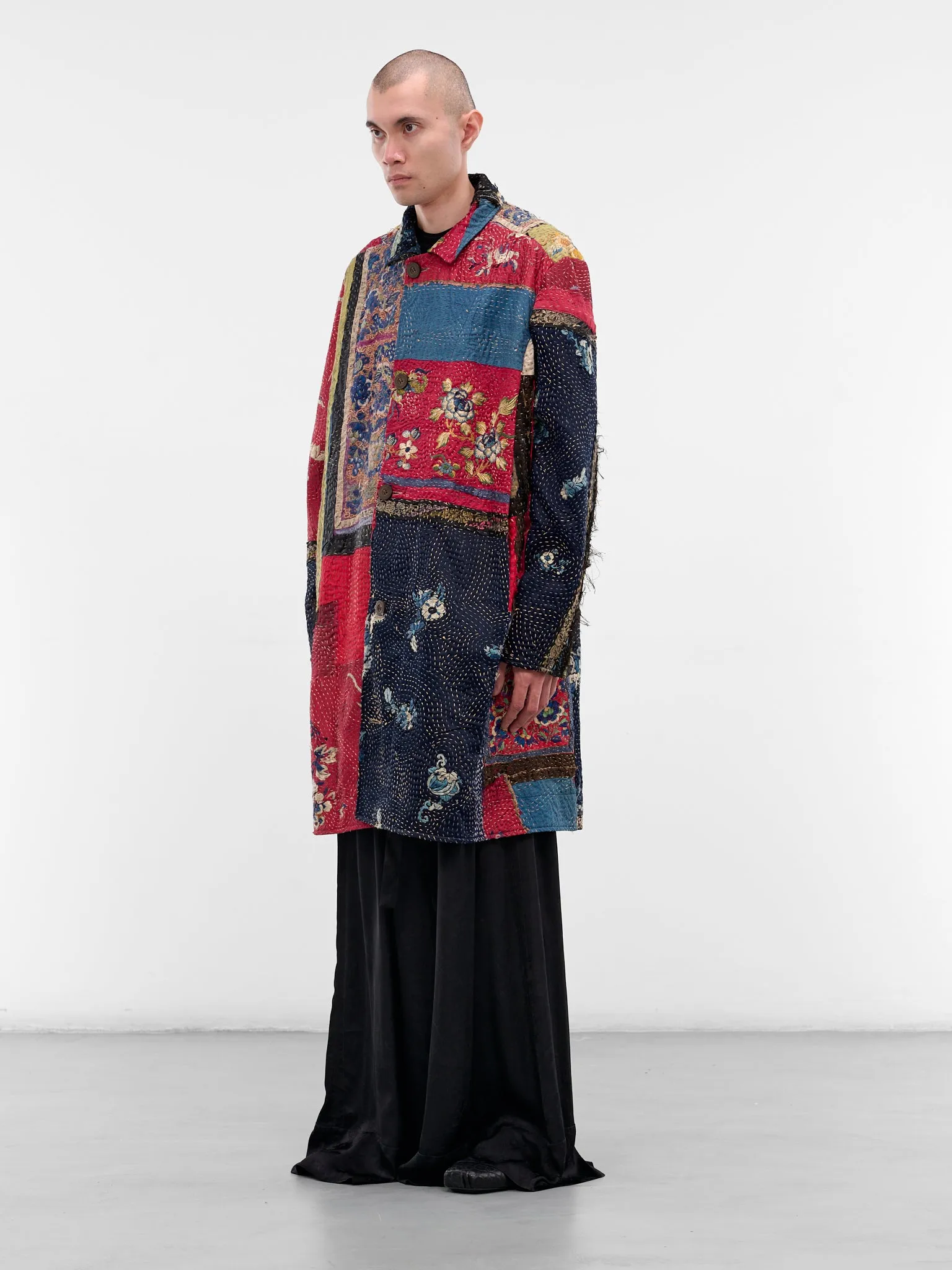 Patchwork Quilted Graphic Duster Coat (270015M-19TH-C-MULTI) sold by lorenzo product image thumbnail 2