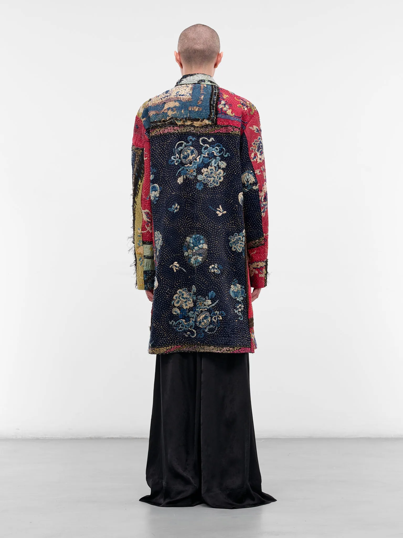 Patchwork Quilted Graphic Duster Coat (270015M-19TH-C-MULTI) sold by lorenzo product image thumbnail 3